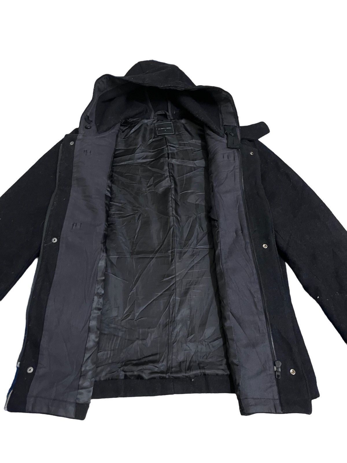 Global Work × Seditionaries × Vintage Vintage Global Work Black Duffle Hoodie Style Jscket Size US L / EU 52-54 / 3 - 5 Thumbnail
