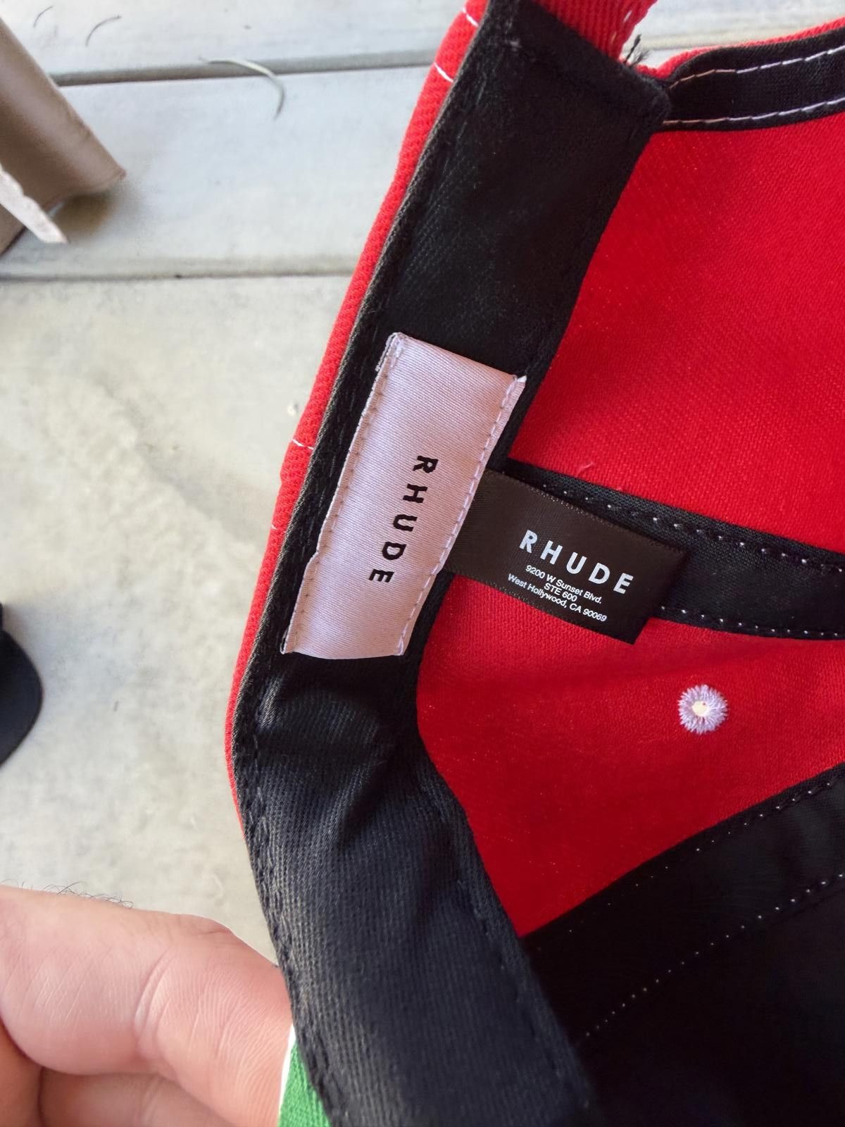 Rhude Rhude Logo Embroidered Two-Tone Cap – Red/White – Brand New Size ONE SIZE - 6 Thumbnail