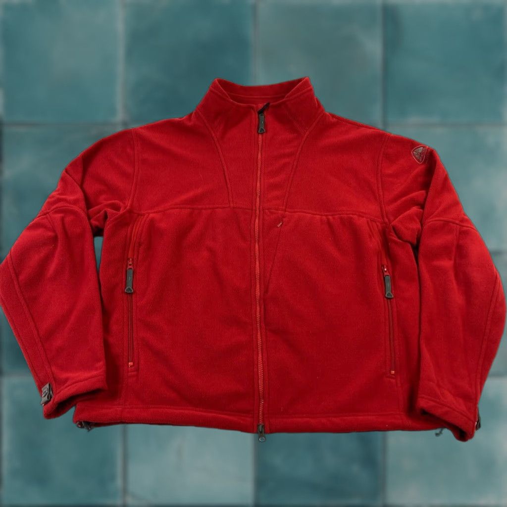 Nike Nike ACG Therma-Fit Jacket Women's Large Red Fleece Full Zip Long Sleeve Coat Size L / US 10 / IT 46 - 1 Thumbnail