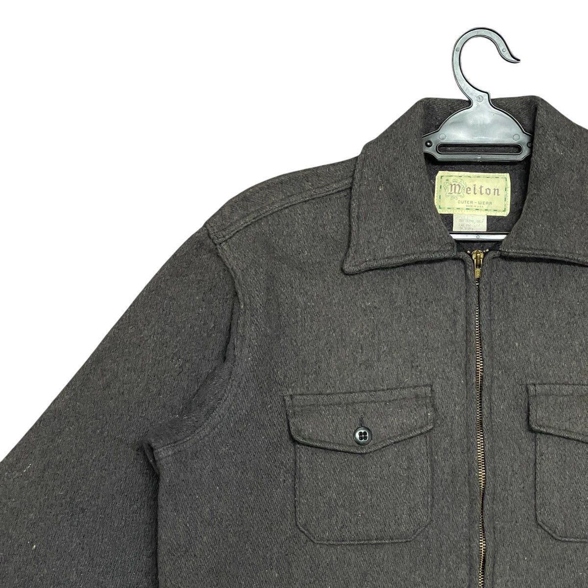 Vintage Vintage 80s Melton Wool Chore Workwear Jacket - Made USA Size US L / EU 52-54 / 3 - 7 Thumbnail