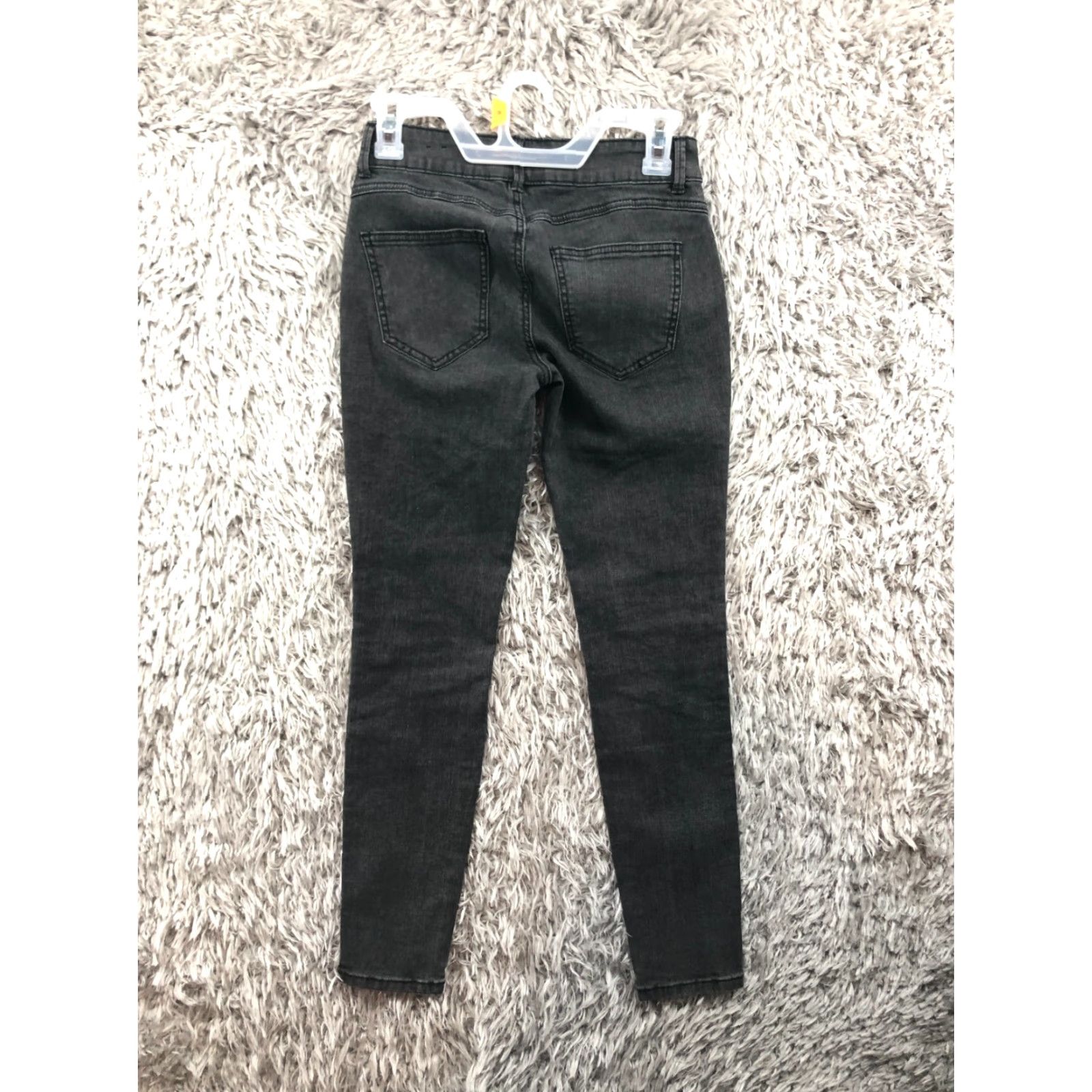 Guess G by Guess Skinny Jeans Womens Size 25 Dark Black Denim Faux Leather Mid Rise 29in Inseam Size 42" / US 20 - 5 Thumbnail