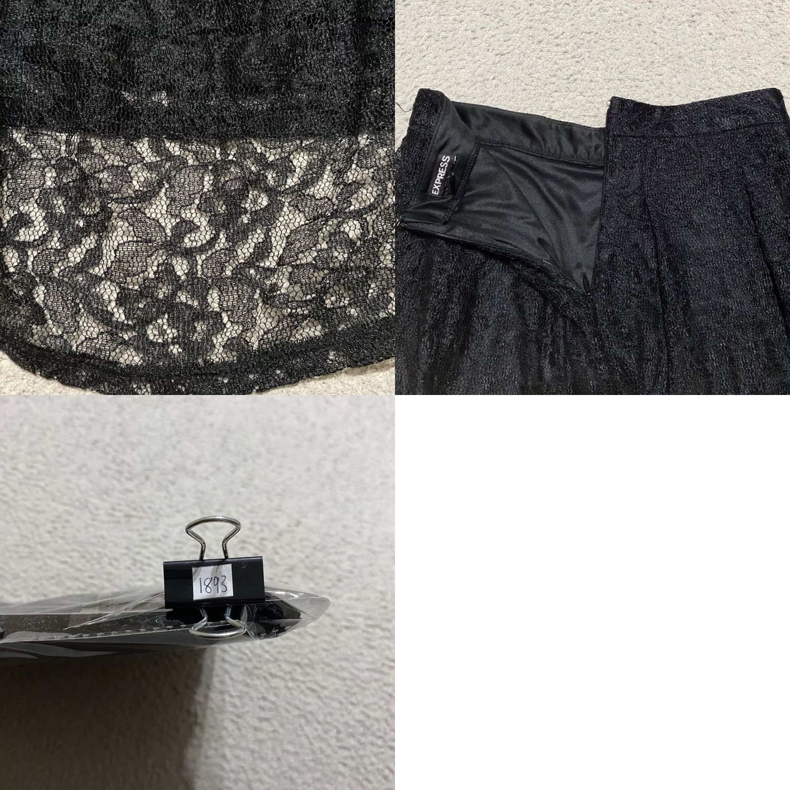 Express Express Skirt Womens sz 4 Black Lace A-Line Lined Whimsigoth Romance Size 27" / US 4 / IT 40 - 8 Thumbnail