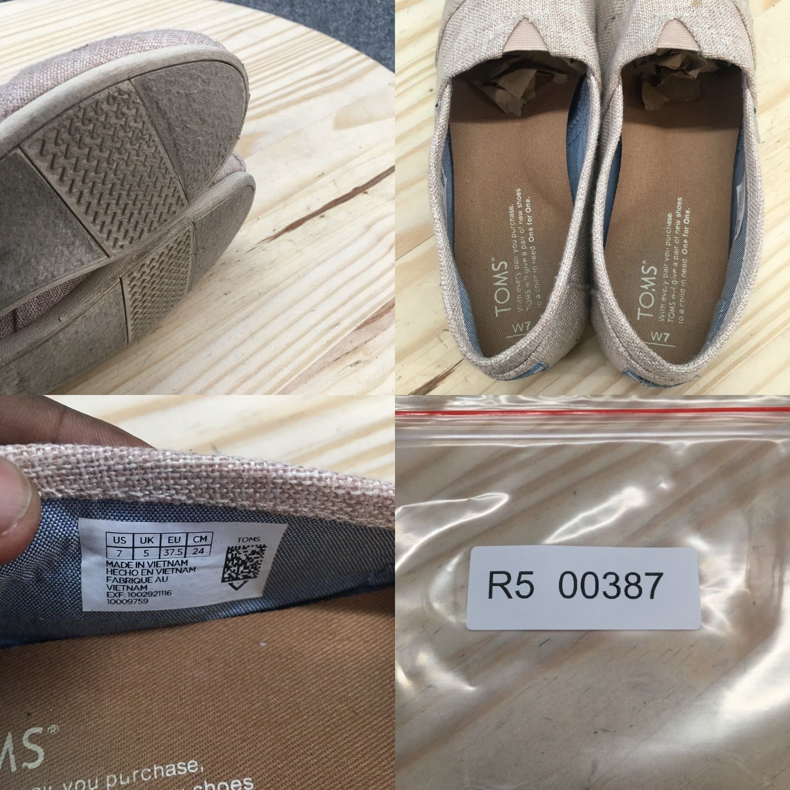 Toms TOMS Espadrille Womens 7 Beige Alpargata Round Toe Flats Slip On Casual Comfort Size US 7 / IT 37 - 9 Thumbnail