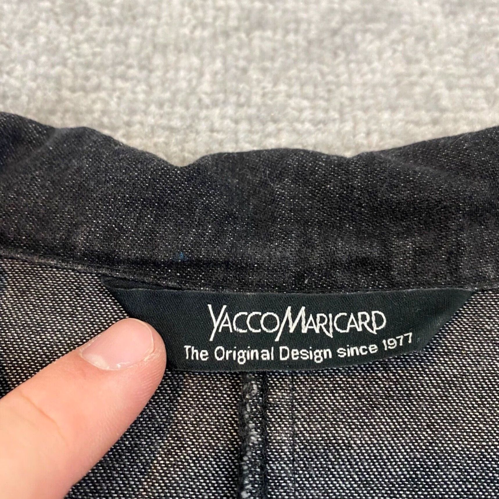 Denime Yacco Maricard Button-Up Shirt Women's Size 3 Charcoal Gray Oversized Denim Collared Long Sleeve Size XS / US 0-2 / IT 36-38 - 2 Thumbnail