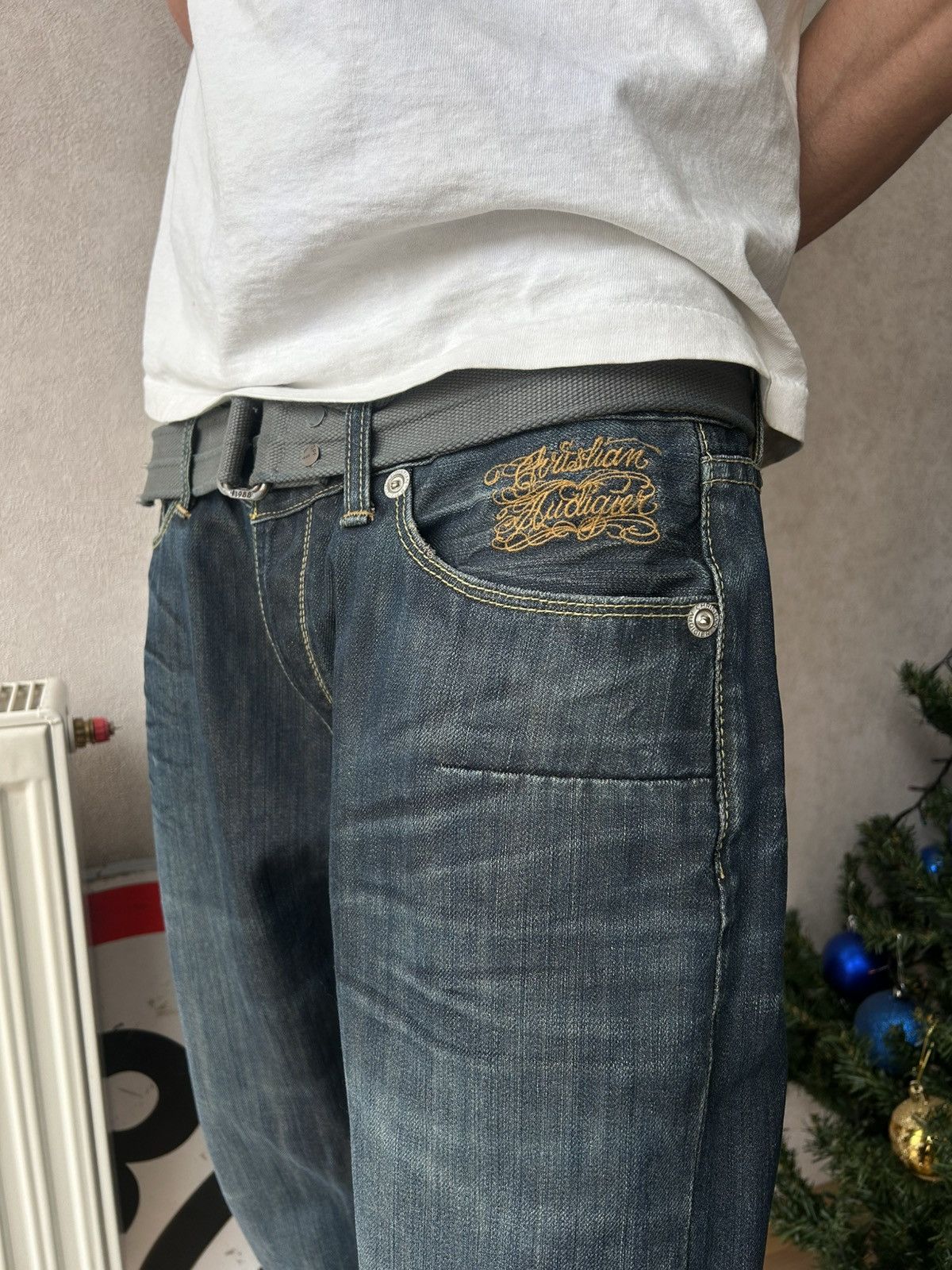 Christian Audigier RARE Y2K Christian Audigier Big Logo Denim Jeans Size US 36 / EU 52 - 7 Thumbnail
