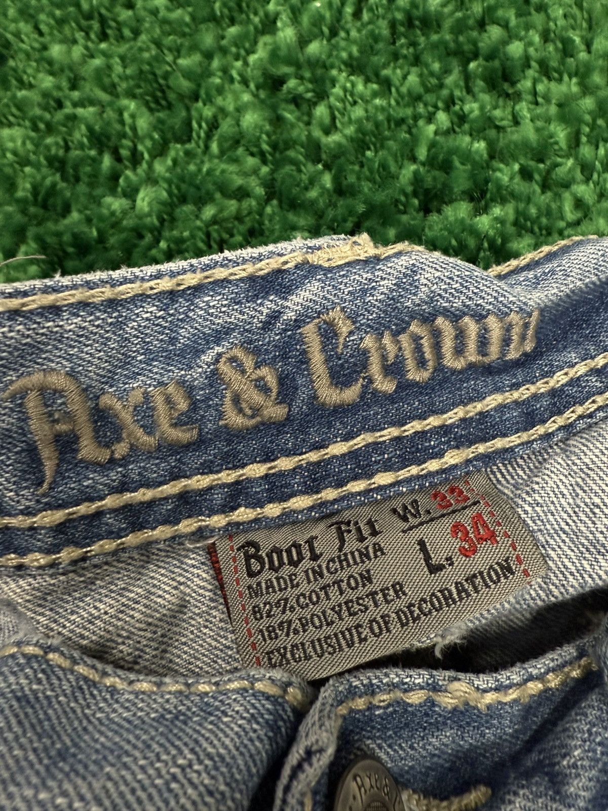 Vintage Vintage Axe Crown Denim Jeans Sz. 33 Skull Distressed Size US 33 - 8 Thumbnail