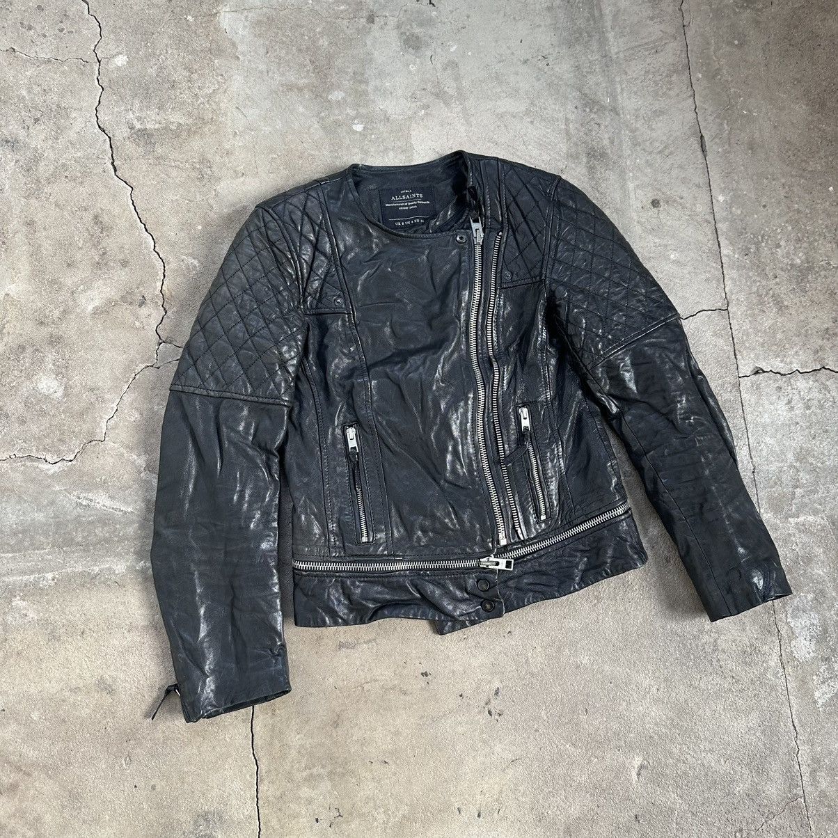 Allsaints Vintage AllSaints Leather Jacket Biker very Rare Women Size S / US 4 / IT 40 - 2 Thumbnail