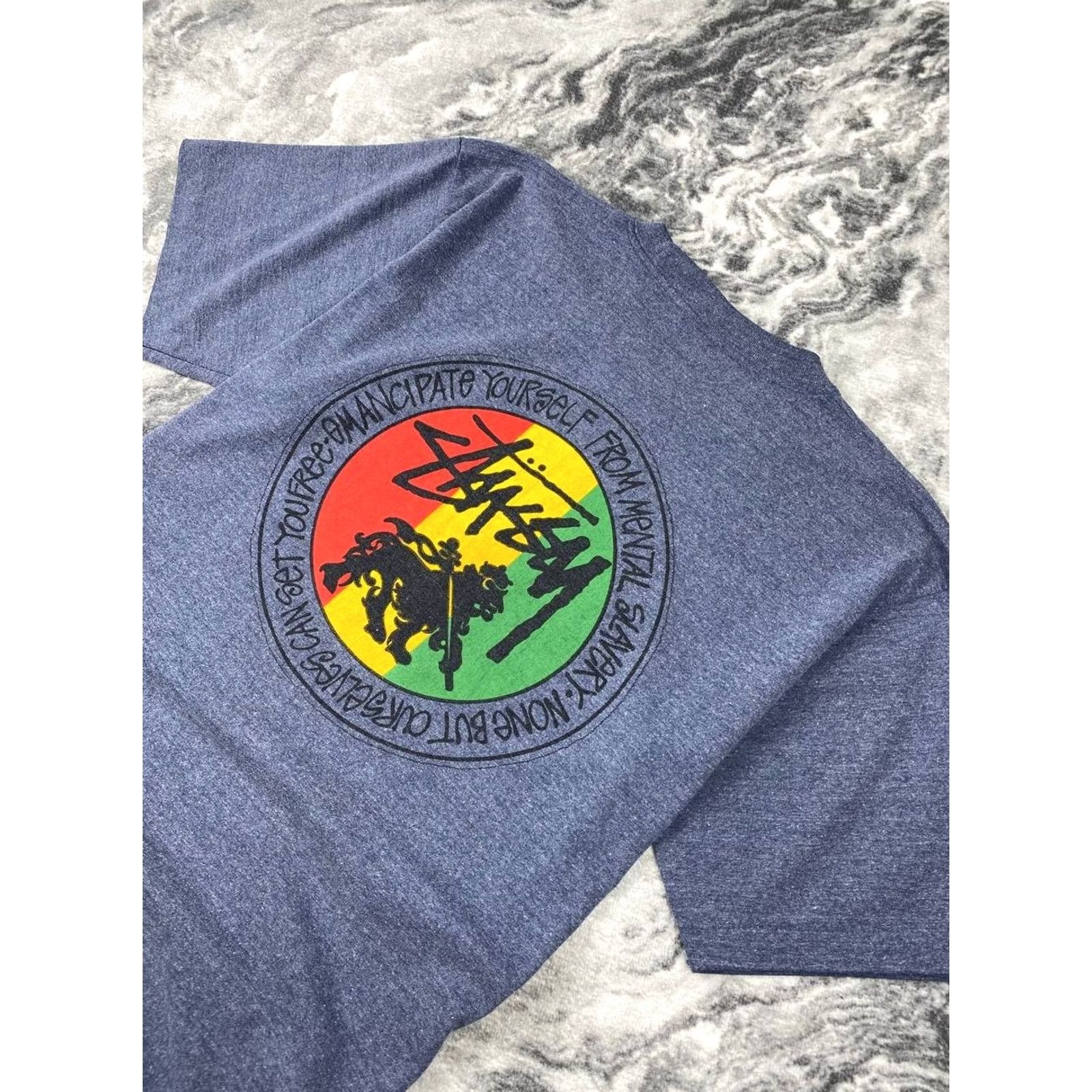 Vintage VINTAGE Stussy T-Shirt Men XL Blue 90s Size US XL / EU 56 / 4 - 2 Thumbnail