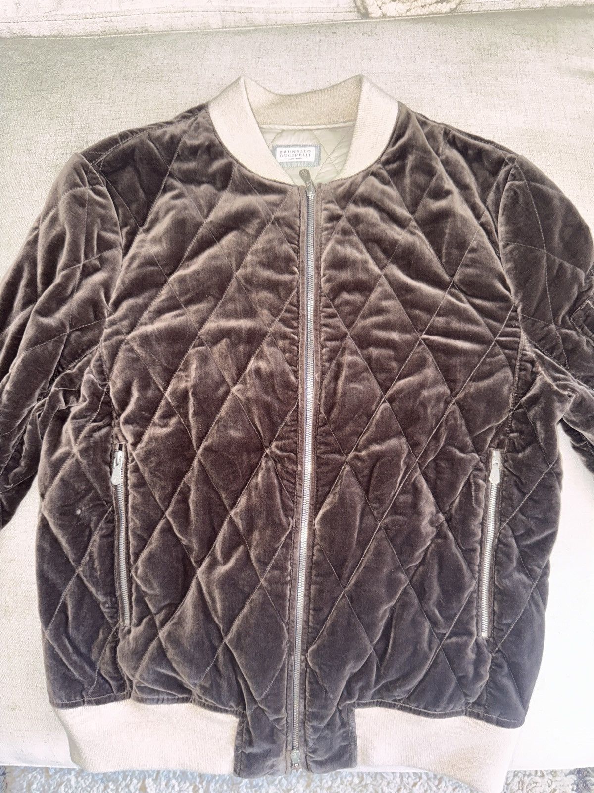 Brunello Cucinelli Brunello cucinelli Brown quilted bomber Size US S / EU 44-46 / 1 - 14 Thumbnail