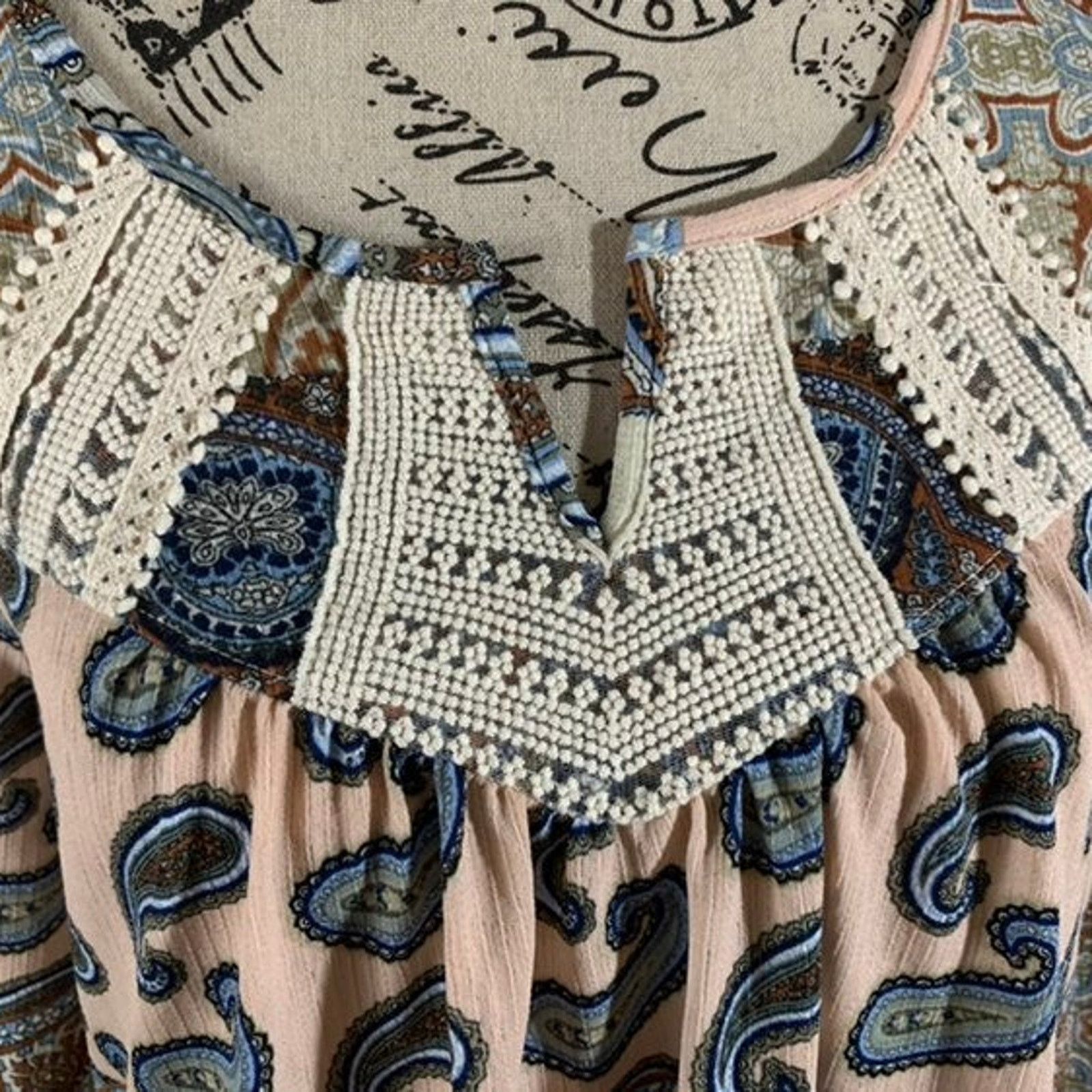Other Live and let live Women's Large Petite Tunic Top Paisley Size L / US 10 / IT 46 - 8 Thumbnail