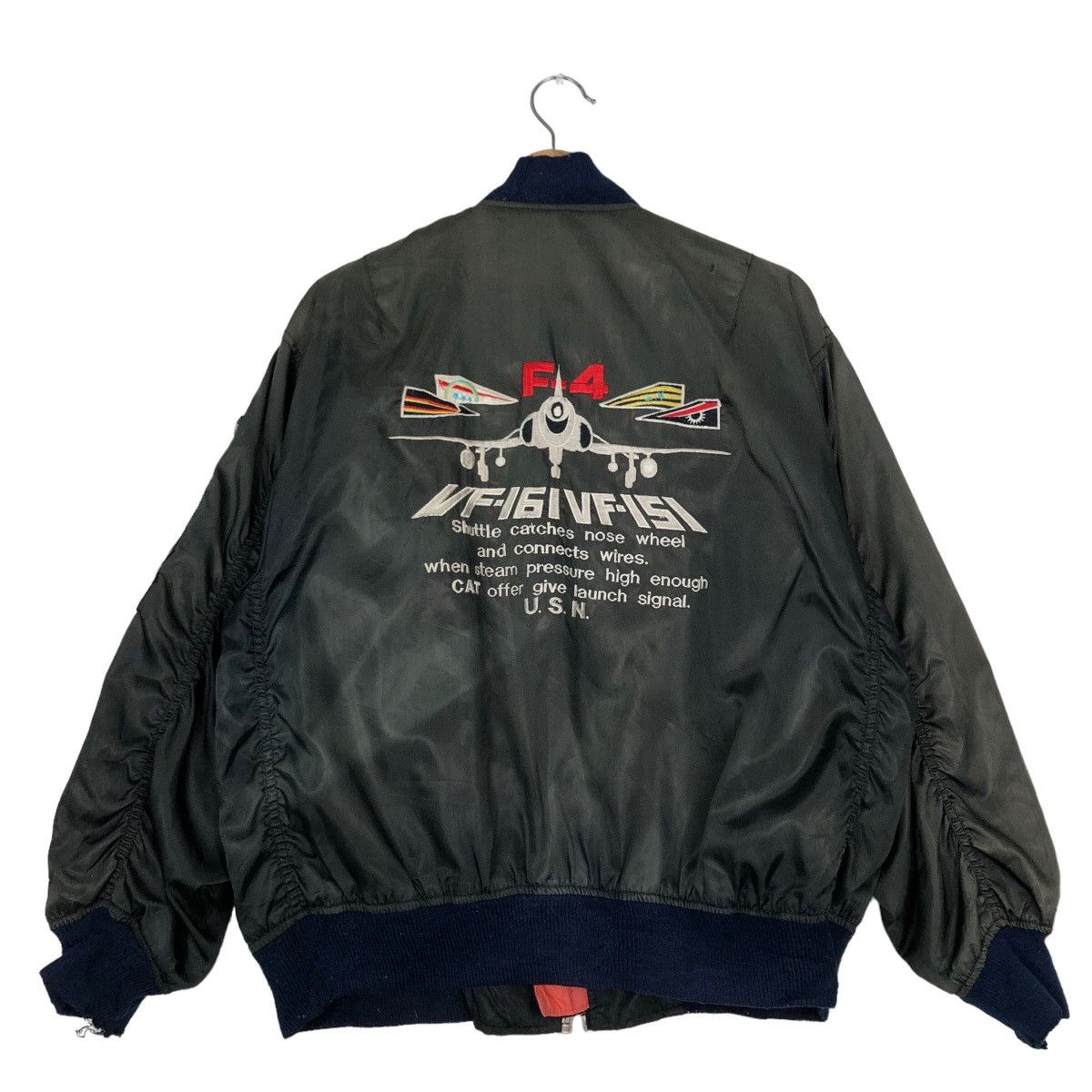 Japanese Brand 🔥90’s Vtg Riot Riot Bomber Jacket USN Big Logo Military Size US M / EU 48-50 / 2 - 8 Thumbnail