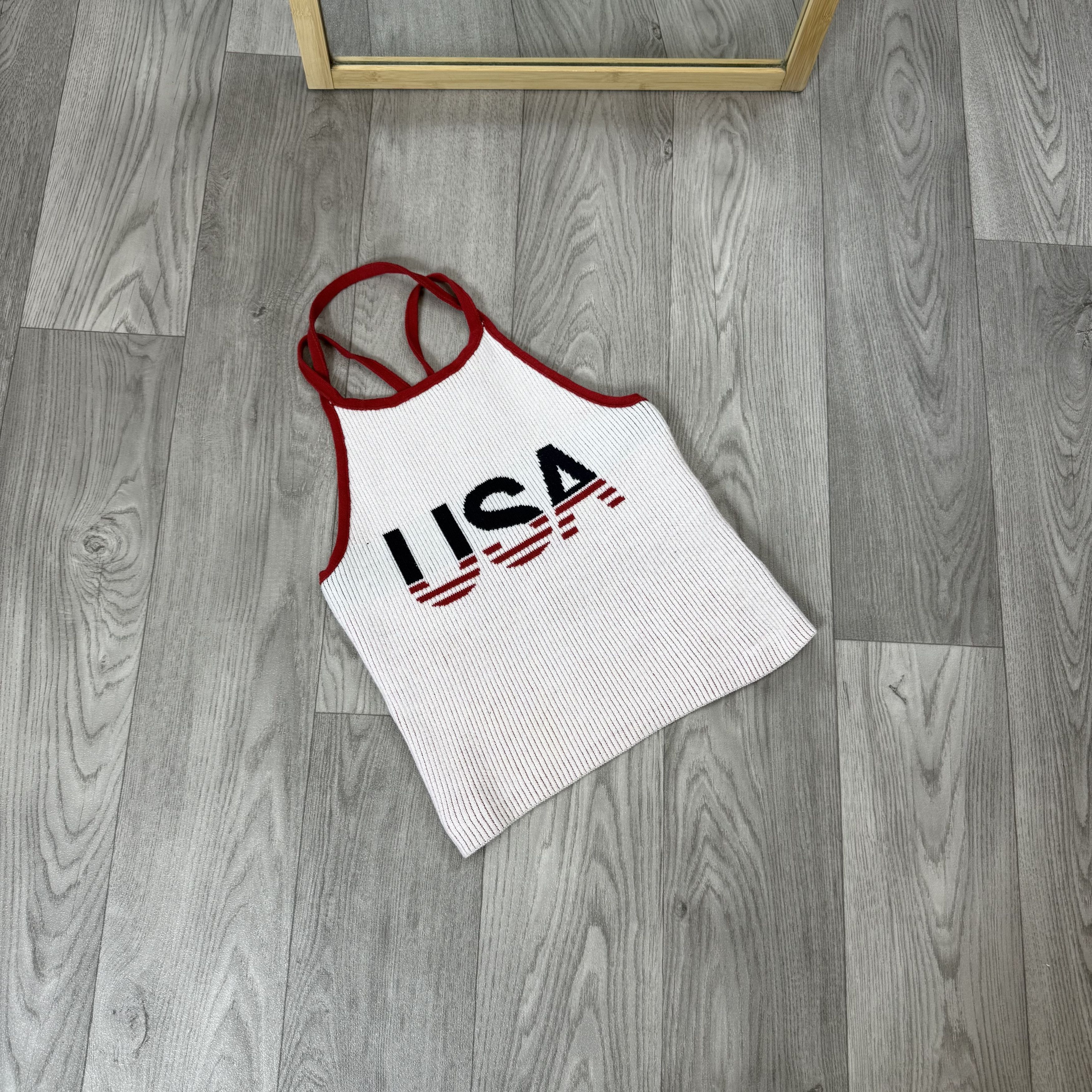 Vintage Vintage USA 90s Rare Knit White American Women's Tank Top Size S / US 4 / IT 40 - 2 Thumbnail