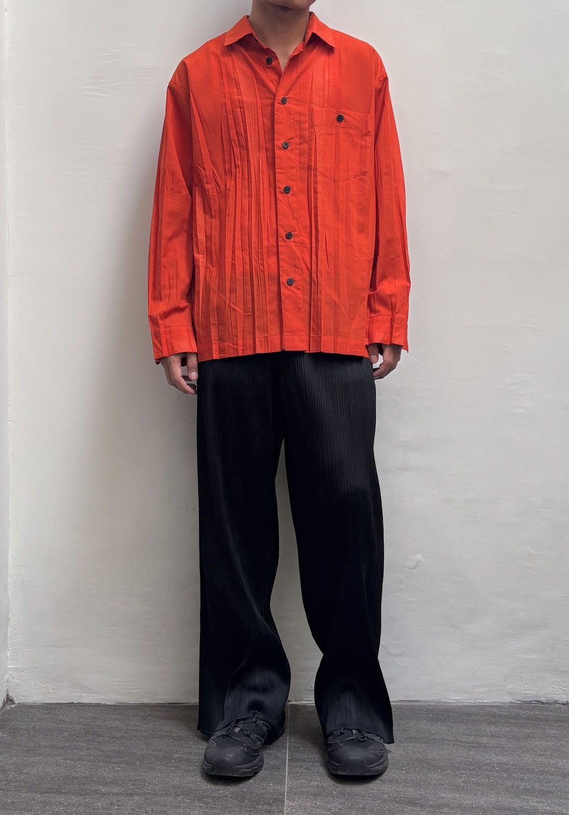 Issey Miyake FREE IMPORT TAX Pleated Ls Shirt Size US M / EU 48-50 / 2 - 1 Thumbnail