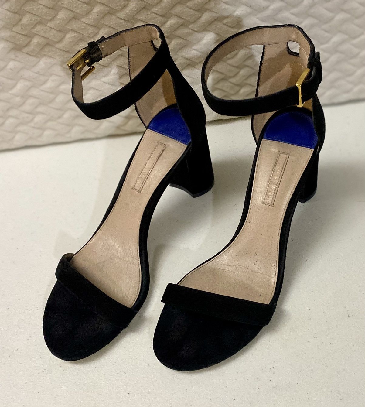 Stuart Weitzman Stuart Weitzman Black Suede 75LessNudist Sandals Heels 10 M Size US 10 / IT 40 - 10 Thumbnail