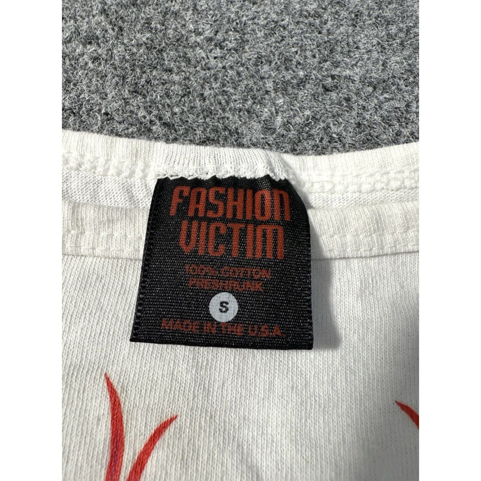 Vintage VINTAGE Y2K Flames Flame Fashion Victim Women’s Tank Top Tank S White 100% Cotton Sleeveless Spaghetti Straps Small Womens 2001 Size S / US 4 / IT 40 - 3 Thumbnail