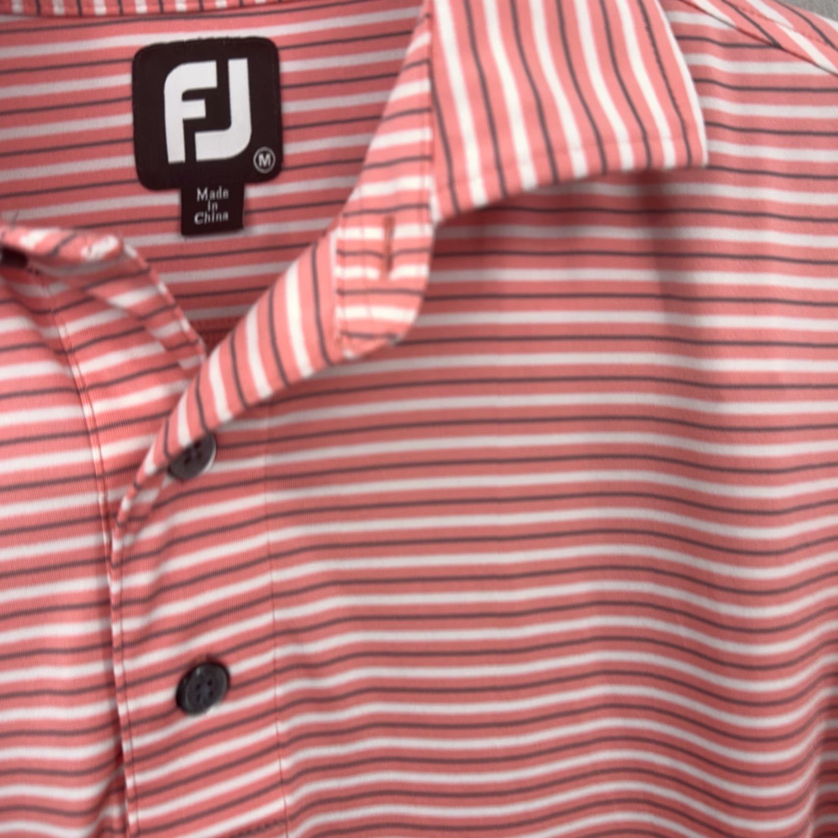 Footjoy Footjoy Polo Shirt Mens M Pink White Striped FJ Oxford Golf Preppy Dad Size US M / EU 48-50 / 2 - 6 Thumbnail