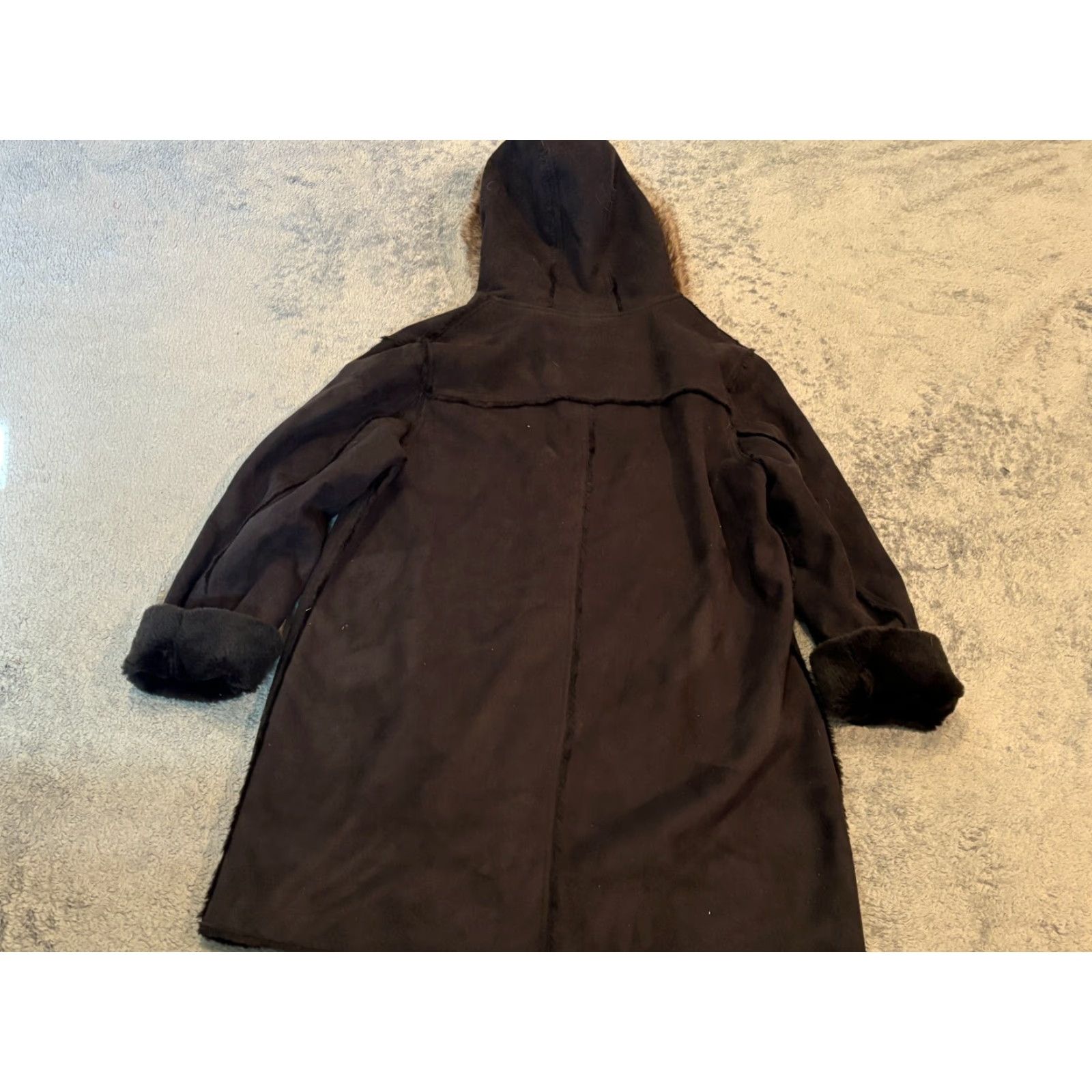 Vintage VINTAGE Chadwicks Coat Womens XL Faux Fur Trim Black Faux Suede Hooded Coat Size XL / US 12-14 / IT 48-50 - 5 Thumbnail
