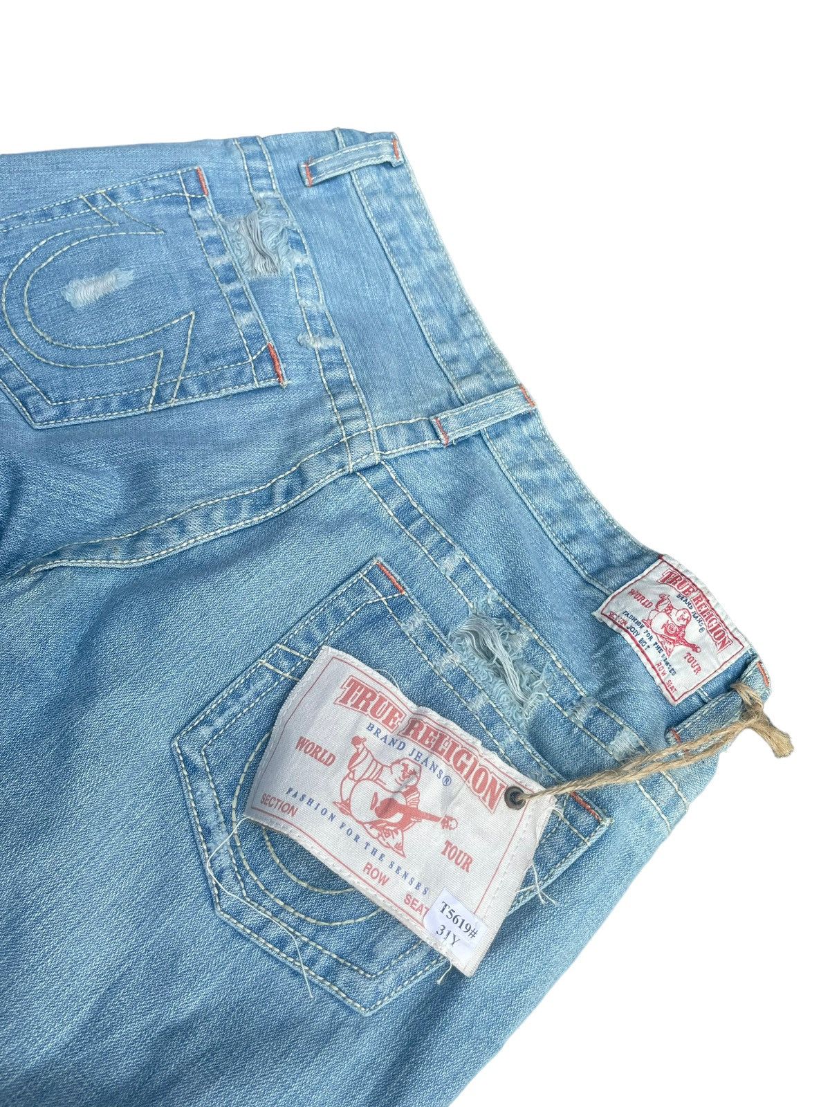True Religion True Religion Joey Big T Distresed Denim Size 32" / US 10 / IT 46 - 7 Thumbnail