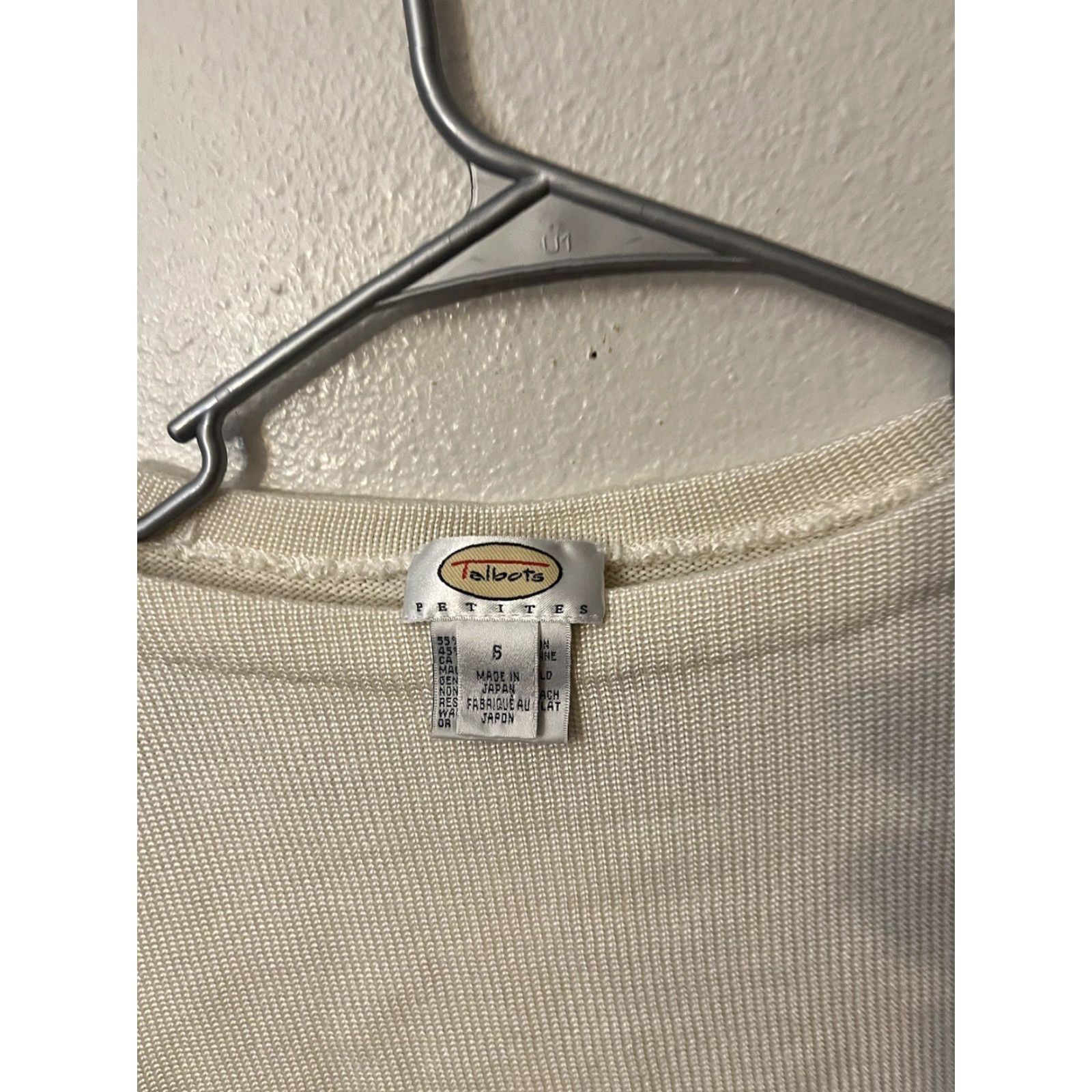 Talbots Talbots Shirt Womens PS Ivory Knit Short Sleeve Crew Neck Rayon Cotton Size S / US 4 / IT 40 - 4 Thumbnail