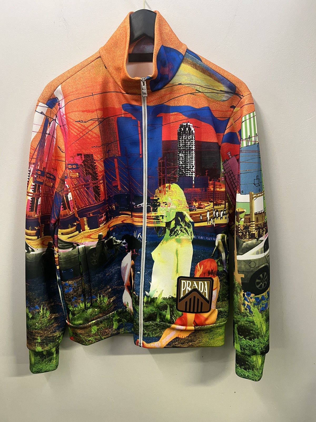 image of Prada Ss19 Psychedelic Jacket in Orange, Men's (Size Small)