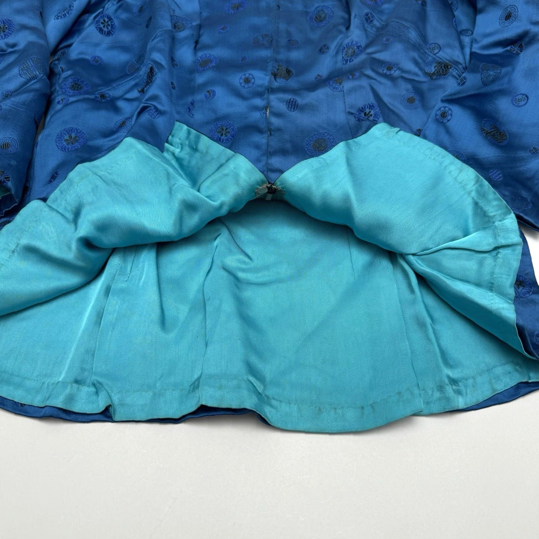 Vintage VINTAGE Asian Traditional Chinese Blue Silk Top Full Zip S/M Jacket Silk Blend Ethnic/Peasant 1980s Womens/Mens? Size S / US 4 / IT 40 - 3 Thumbnail