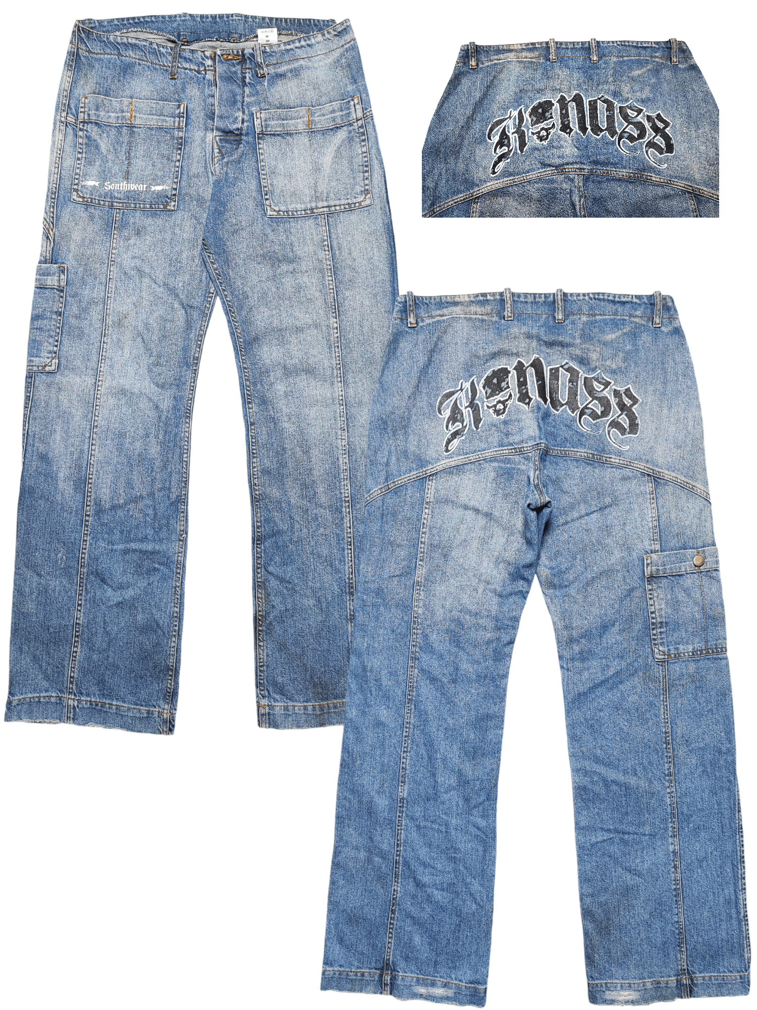 Japanese Brand Skull Denim Bakers Pants Cargo Size US 32 / EU 48 - 1 Thumbnail