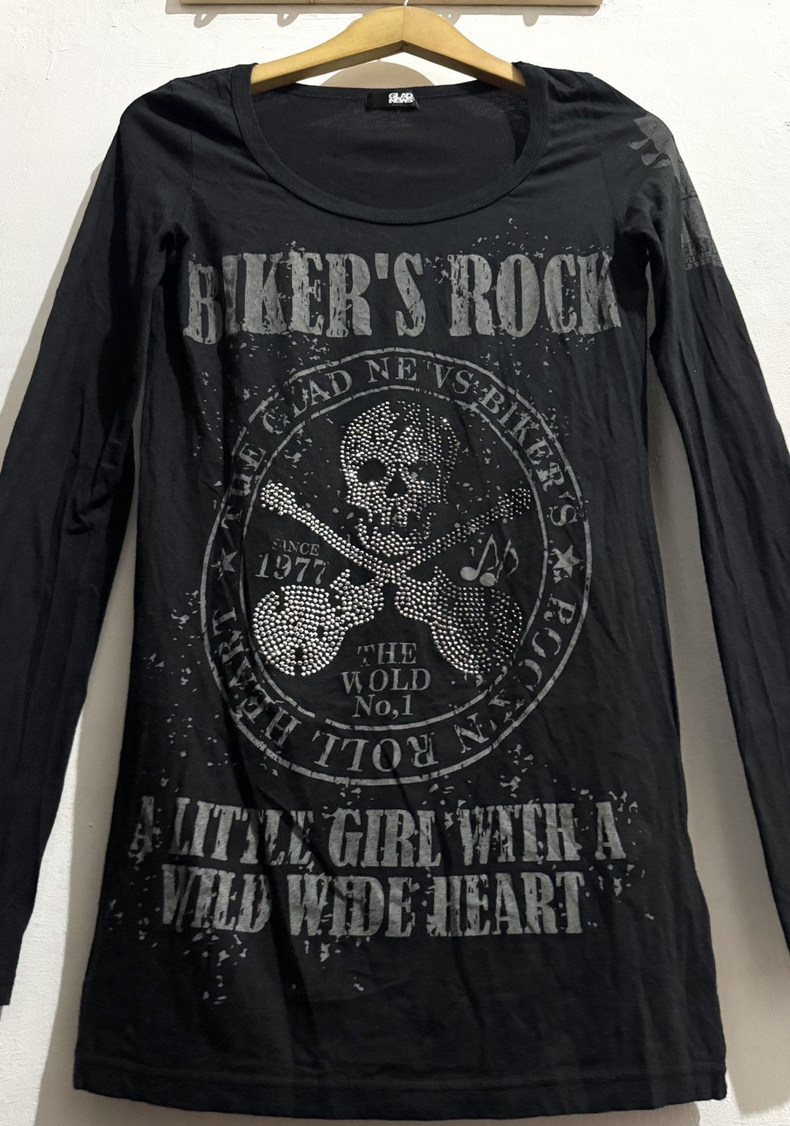 Hysteric Glamour × If Six Was Nine × Japanese Brand Y2k Glad news skull ifsixwasnine longsleeve Size M / US 6-8 / IT 42-44 - 2 Thumbnail