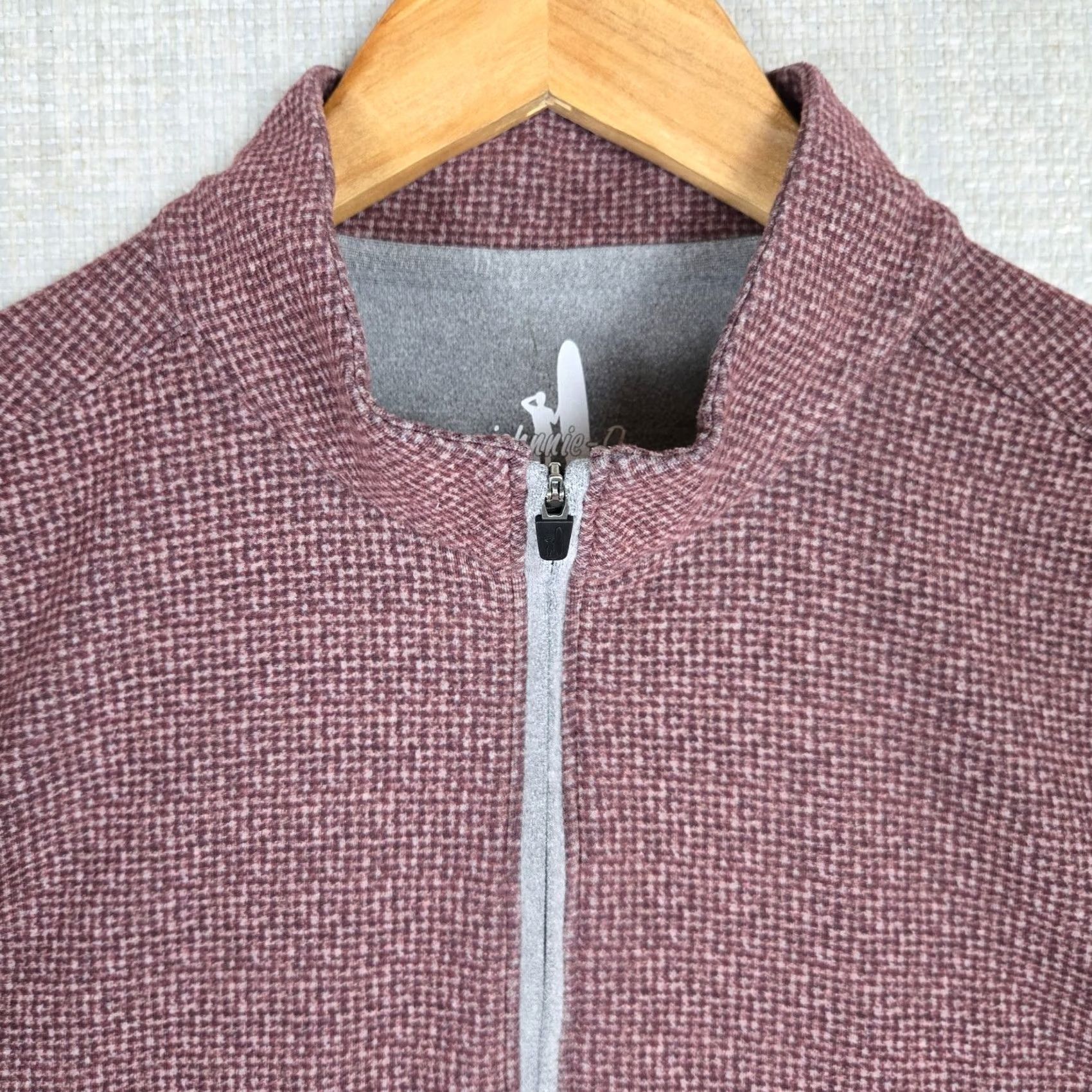johnnie-O johnnie-O Mens 1/4 Zip Pullover Shirt Windshirt Basketweave Oxblood Red Size US L / EU 52-54 / 3 - 7 Thumbnail