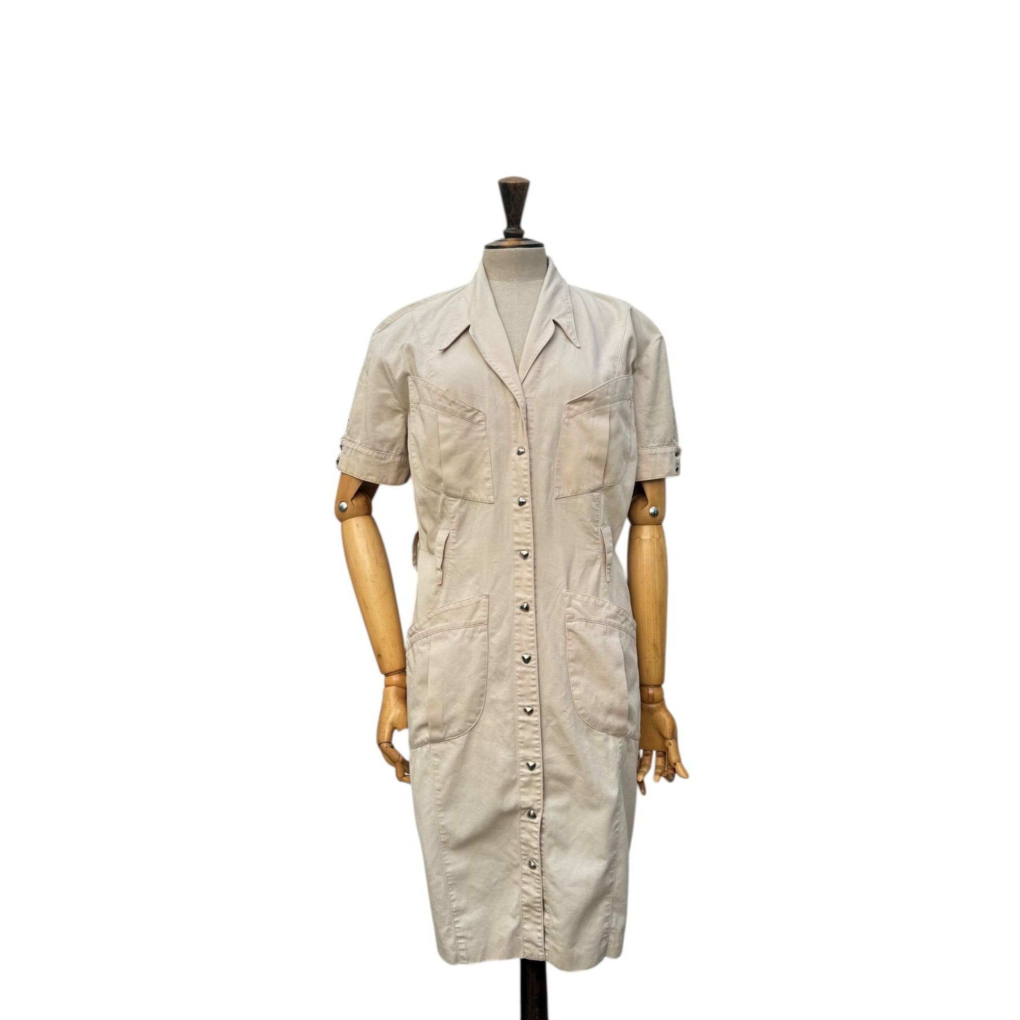 Thierry Mugler Beige Sculptural Dress Size M / US 6-8 / IT 42-44 - 1 Thumbnail