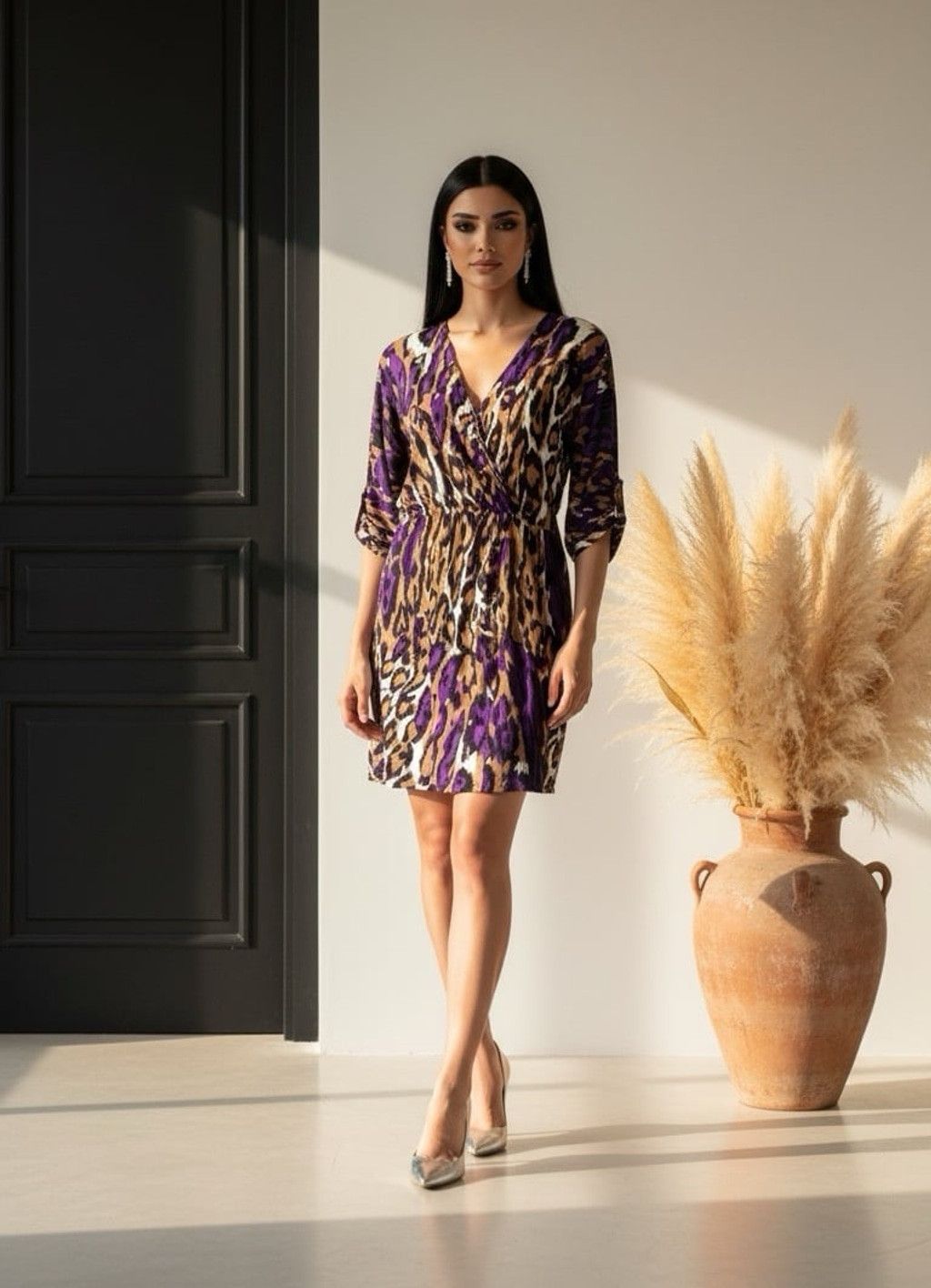 Other Hale Bob 100% SILK animal print v-neck chest dress sz Small Size S / US 4 / IT 40 - 1 Thumbnail