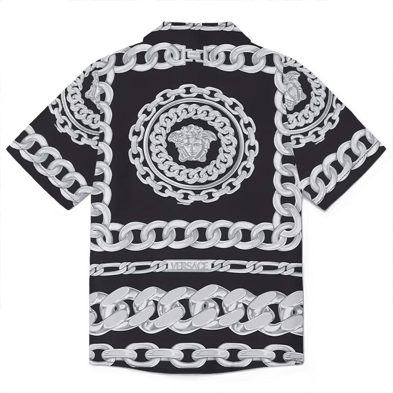 Designer × The Unbranded Brand Printed Medusa Chains Bowling Shirt | Iconic Motifs Size US L / EU 52-54 / 3 - 5 Thumbnail
