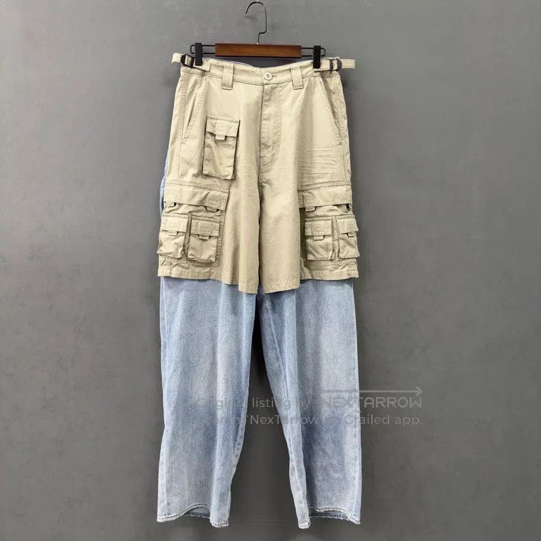Balenciaga Balenciaga Tomorrow World Faux Two Piece Work Denim Pants Size US 29 - 1 Thumbnail