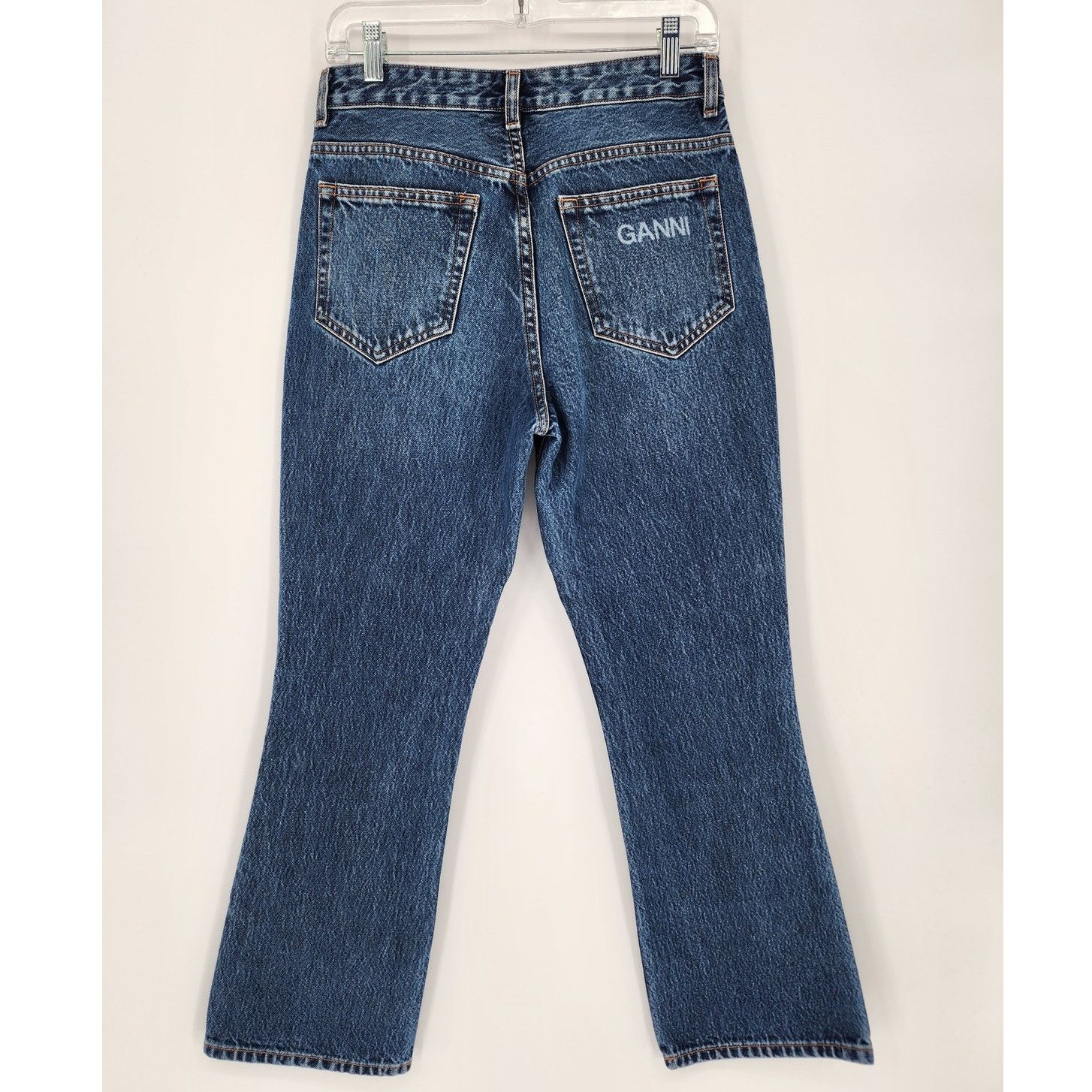 Ganni Ganni Dark Indigo Heavy Denim Straight Leg Jeans Size 28 Size 28" / US 6 / IT 42 - 3 Thumbnail