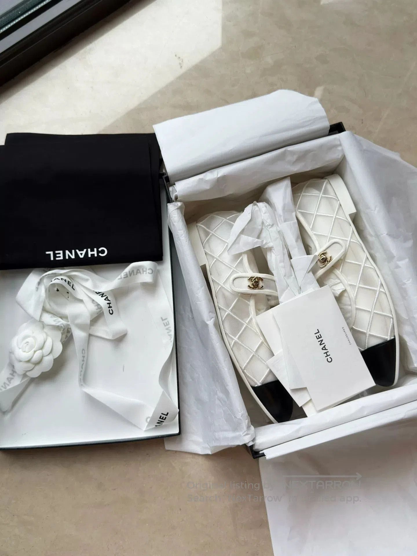 Chanel CHANEL Coco Beach White Mary Jane Shoes. Size US 6 / IT 36 - 5 Thumbnail
