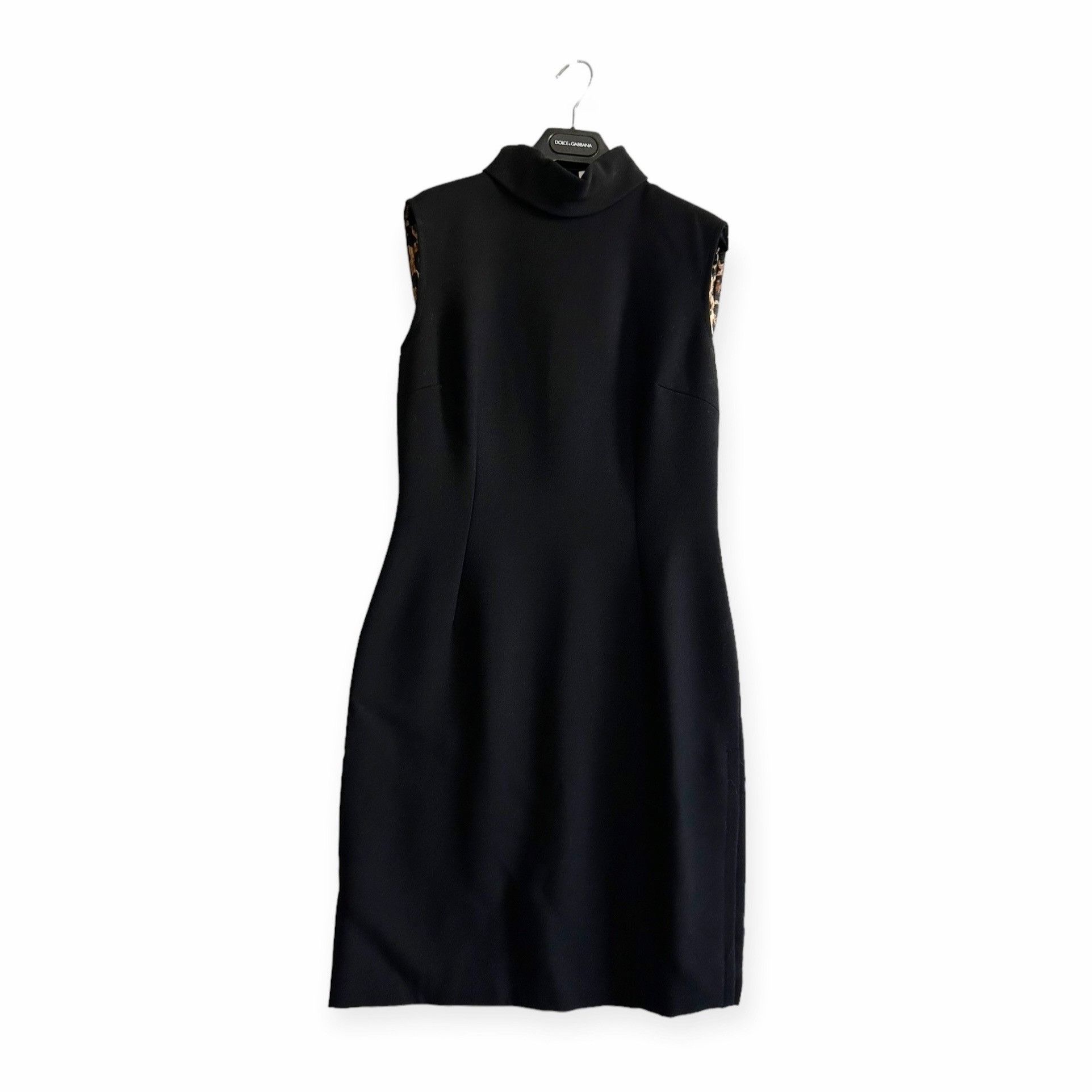 Dolce & Gabbana Wool Sheath Dress Leopard Lining IT 46