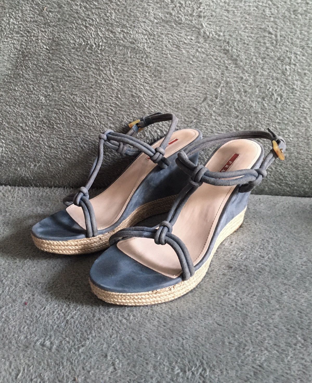 Prada PRADA Suede Strappy Knot Espadrille Wedge Sandals EU 41 Size US 11 / IT 41 - 3 Thumbnail