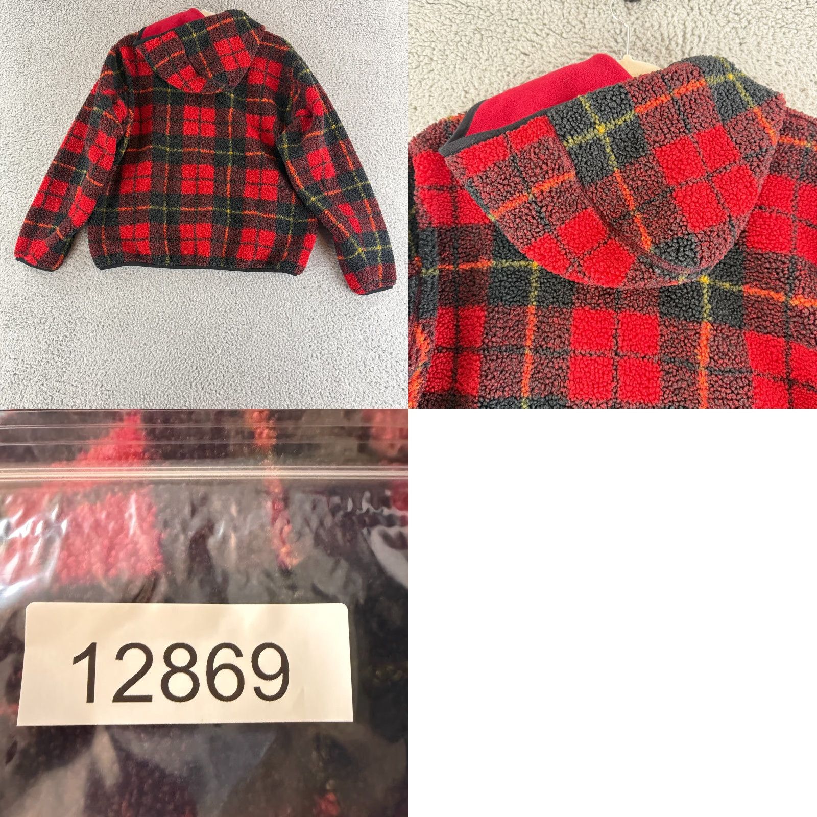 Uniqlo Uniqlo JW Anderson Fleece Jacket Womens Small Red Plaid Full Zip Hooded LS Size S / US 4 / IT 40 - 9 Thumbnail