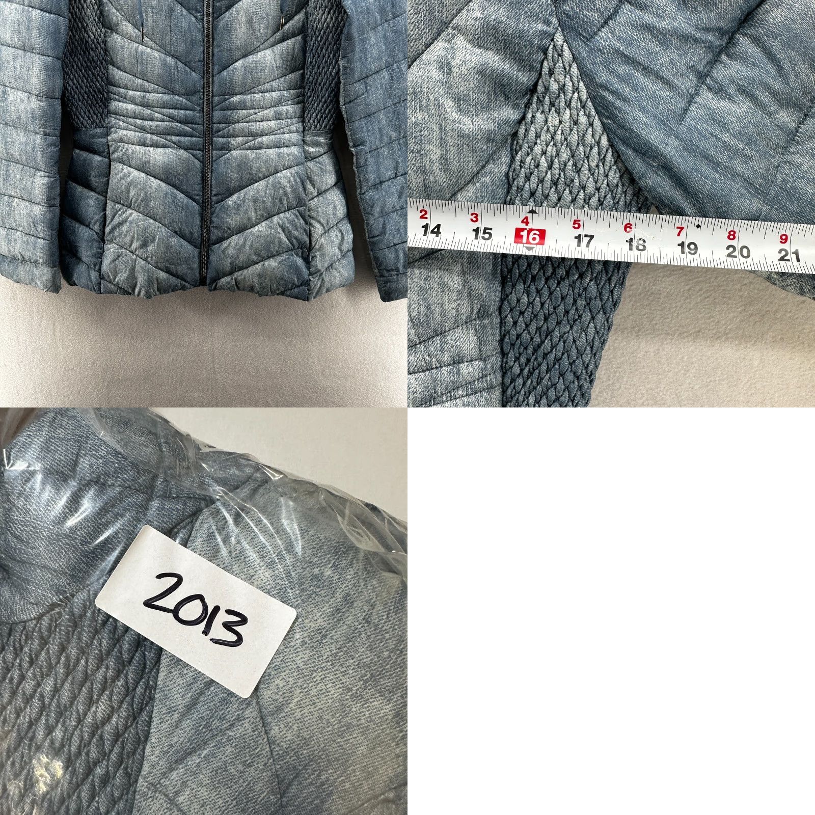 Vintage Bernardo Puffer Jacket Blue Women's Small Quilted Ecoplume Packable Hooded Size S / US 4 / IT 40 - 8 Thumbnail
