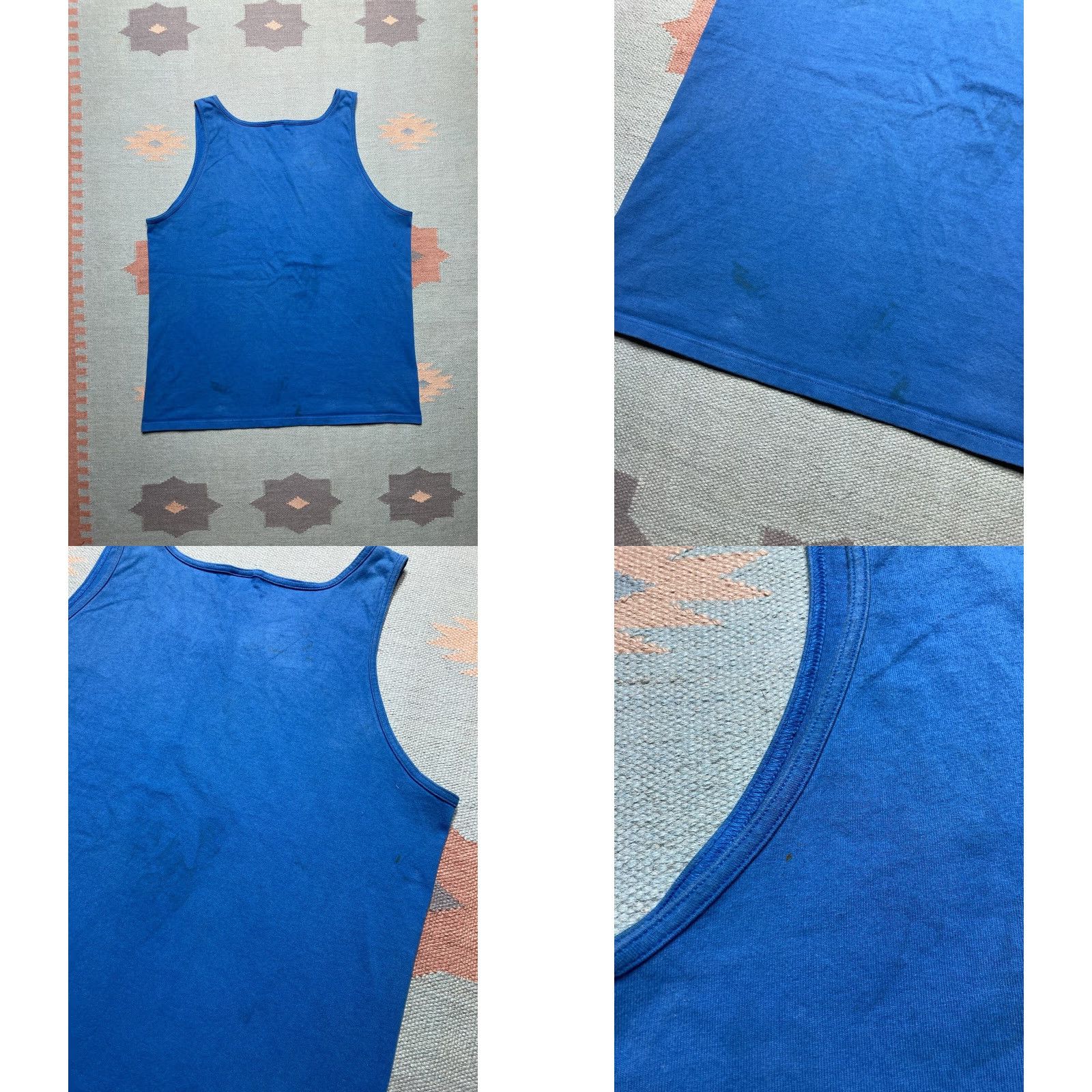 Vintage VINTAGE 90s Tank Top Sleeveless T Shirt Blue Distressed Cotton XXL Men T-Shirt Size US XXL / EU 58 / 5 - 8 Thumbnail