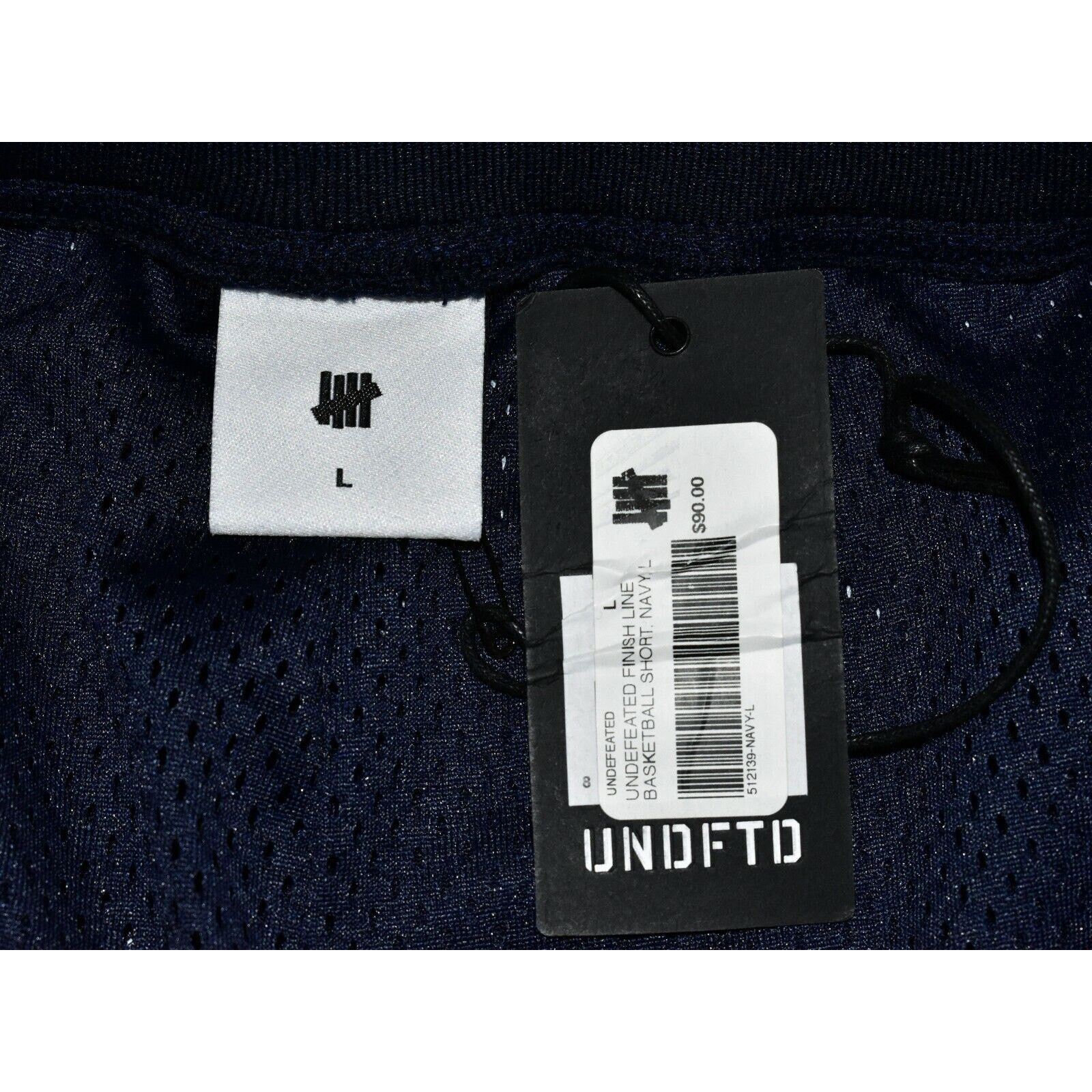 Undefeated NWT UNDEFEATED Navy W/Check Basketball Shorts Sz L $90 Size US 36 / EU 52 - 4 Thumbnail