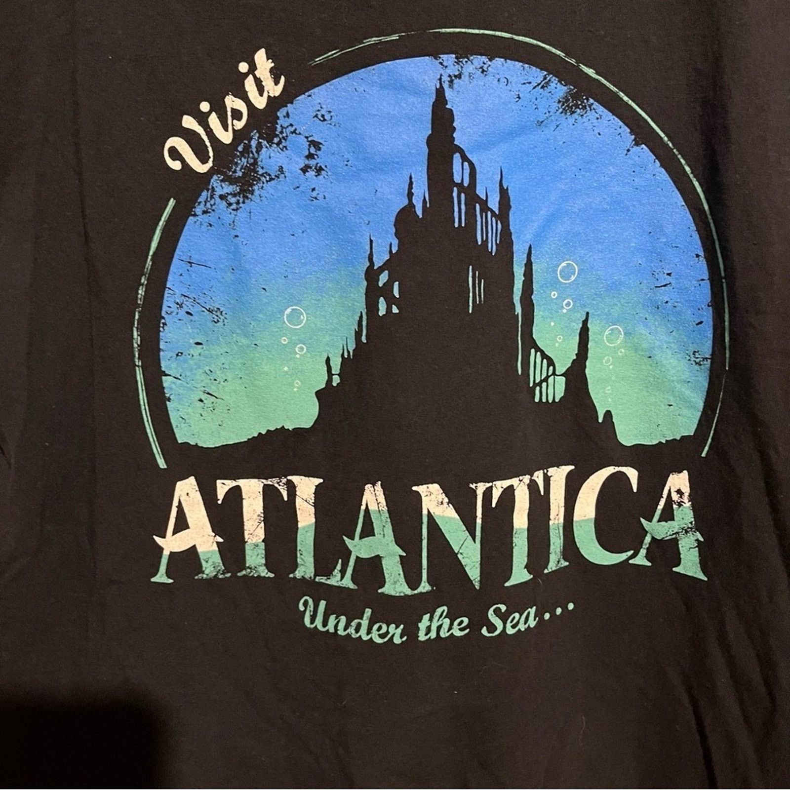 Disney Disney Little Mermaid Visit Atlantica T Shirt L Black Size L / US 10 / IT 46 - 2 Thumbnail