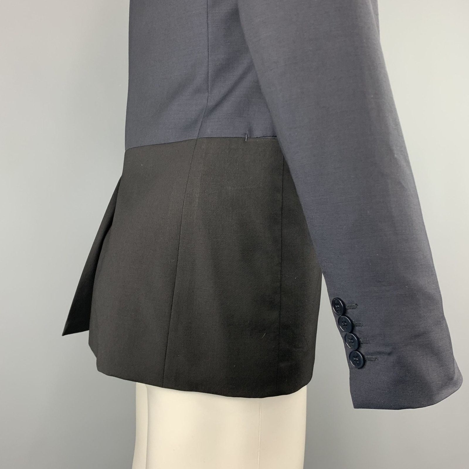 Paul Smith PS by PAUL SMITH 36 Two Toned Navy & Black Wool Sport Coat Size 36R - 4 Thumbnail