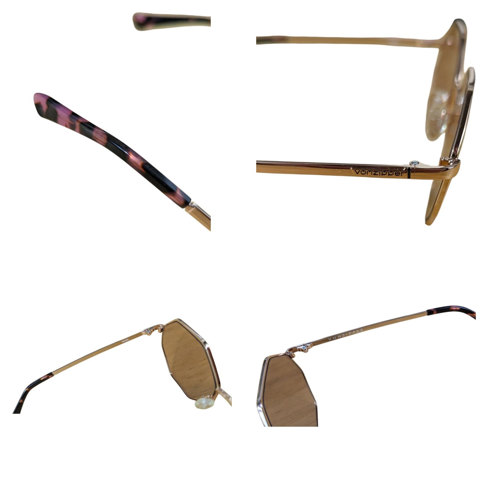 VONZIPPER Pearl Sunglasses Octagon Pink Silver Lens Gold  display picture 1