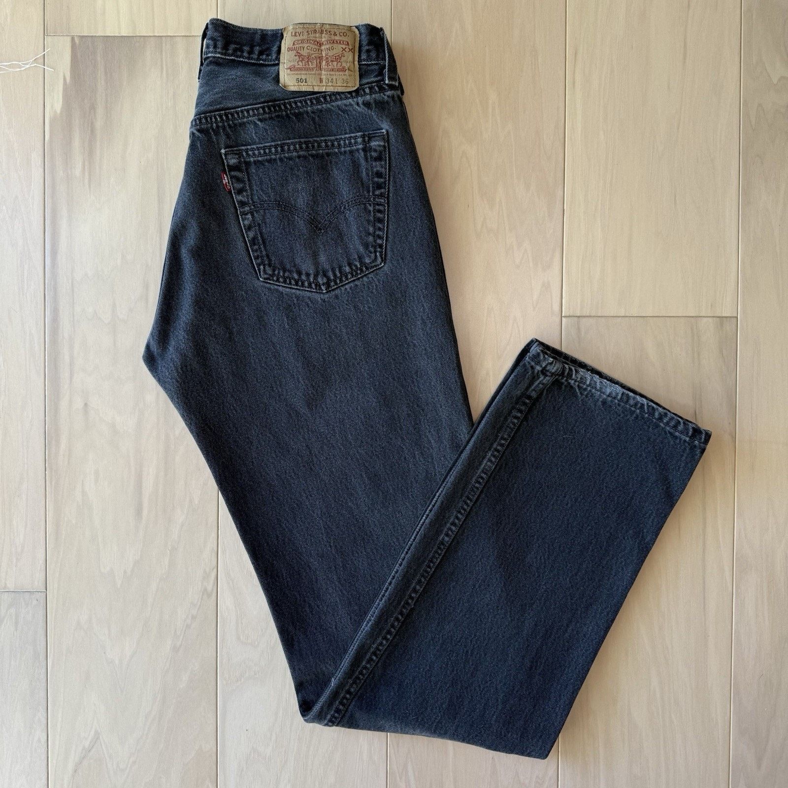 Levi's × Vintage Vintage Levis 501 Jeans 32 Black Made In USA 90s Straight Size US 32 / EU 48 - 2 Thumbnail