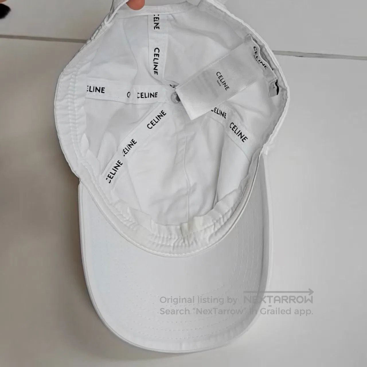 Celine Celine White Triomphe Baseball Cap. Size ONE SIZE - 2 Thumbnail