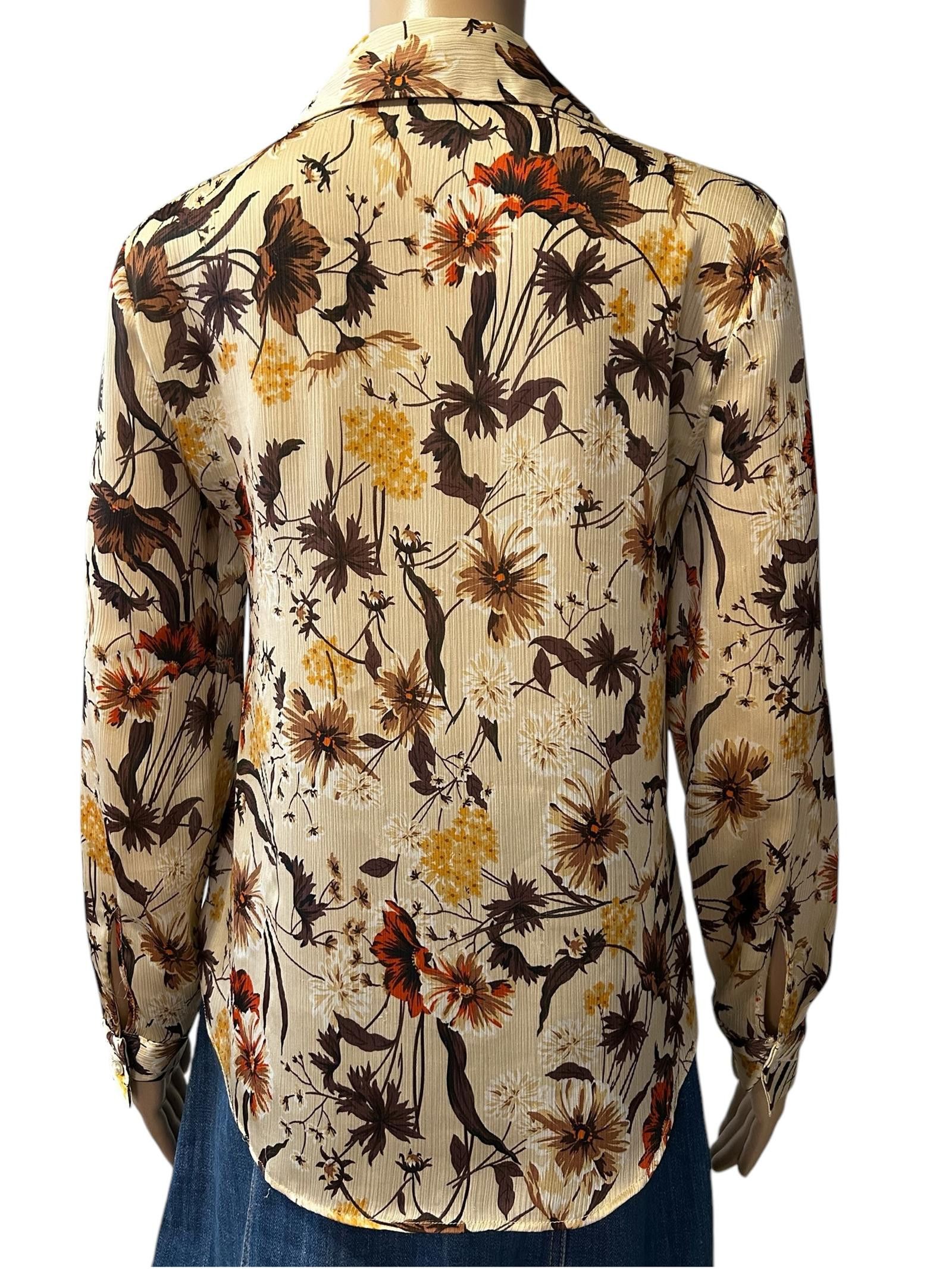 Zara Zara Basic Floral Long Sleeve Blouse Size XS / US 0-2 / IT 36-38 - 6 Thumbnail