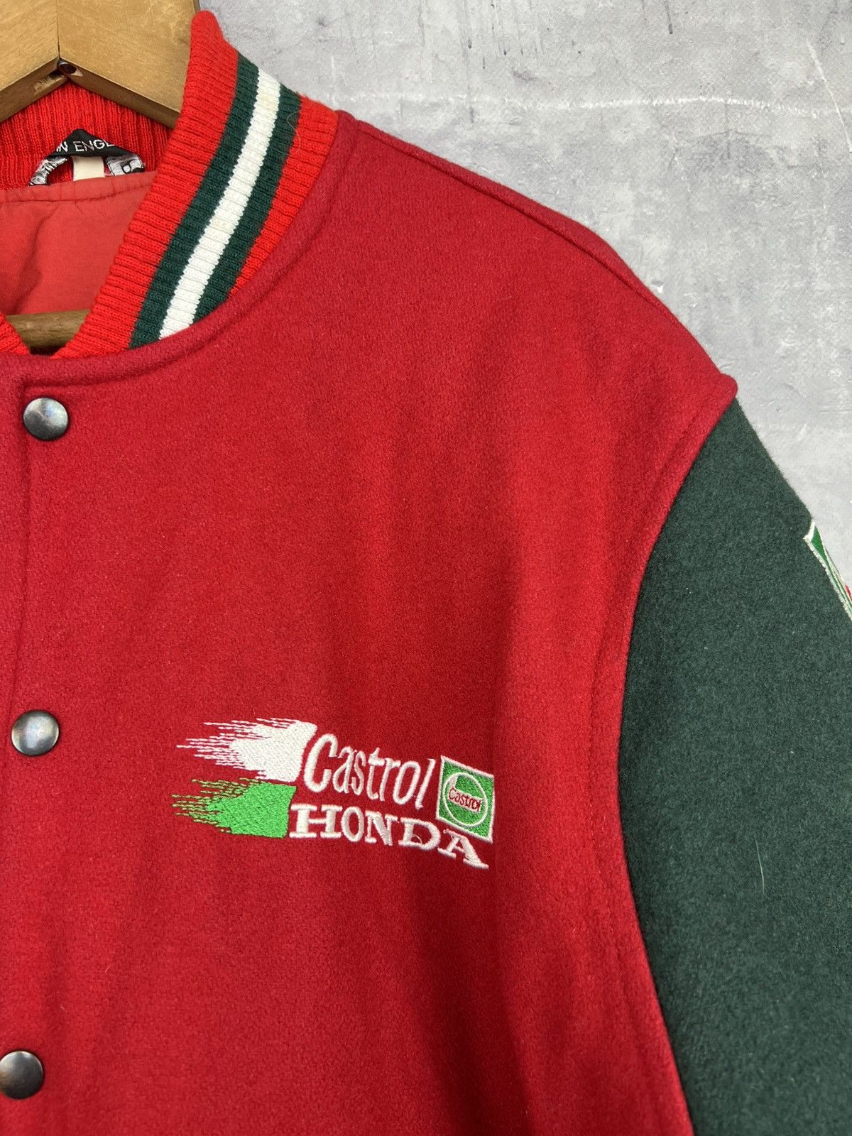 Honda Vintage Honda Castrol Racing Heavy Wool Bomber Jacket Xl Size US XL / EU 56 / 4 - 9 Thumbnail