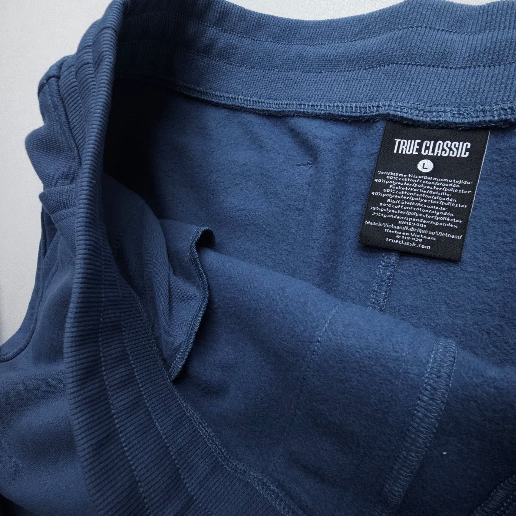 Vintage True Classic Fleece Jogger Sweatpants Mens Large Blue Regular Jogger Pants Gear Pattern Solid Slouchy Casual Mens Size US 33 - 3 Thumbnail