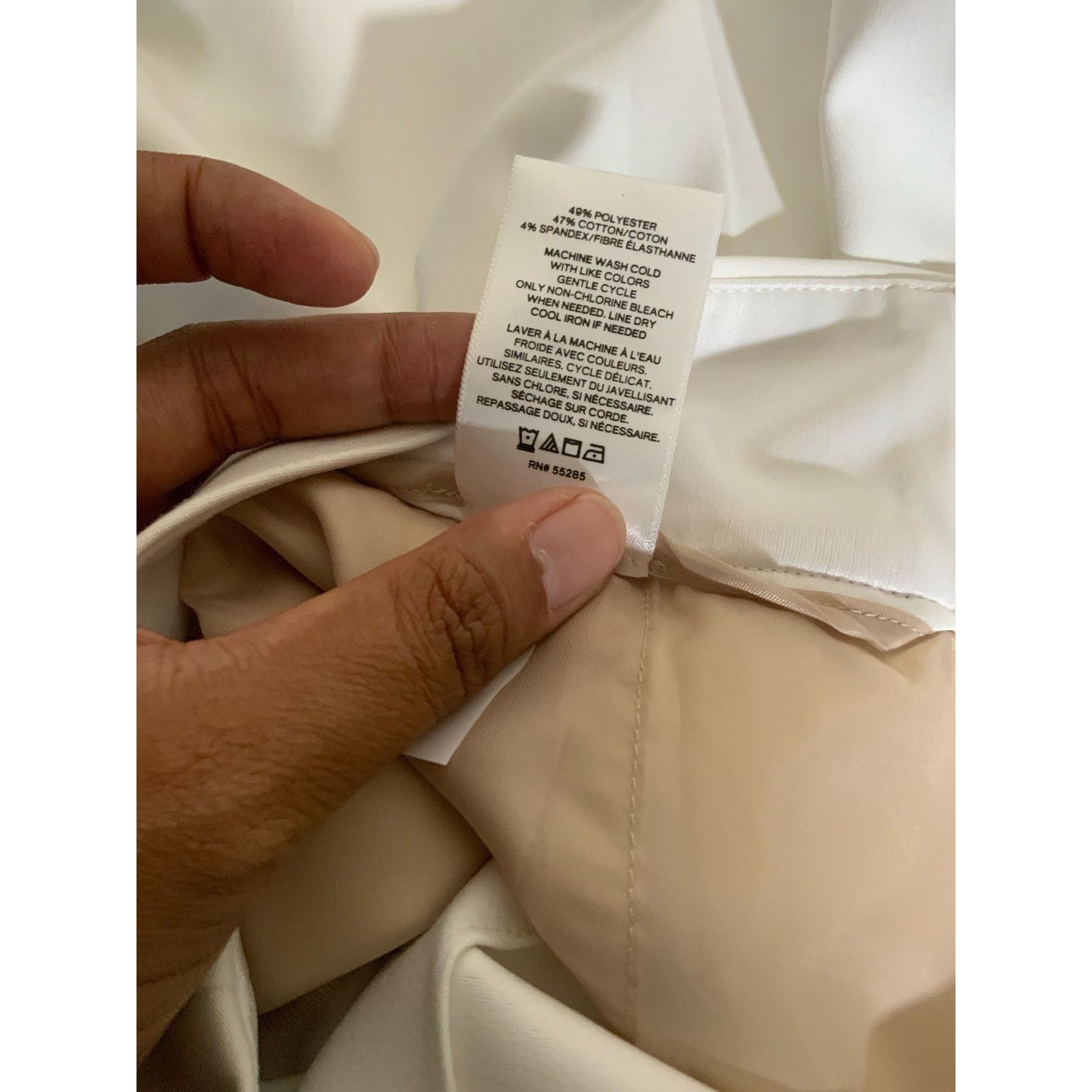 Express Express High Waisted White Baggy Pleated Wide Leg Jeans Size 34" / US 12 / IT 48 - 4 Thumbnail