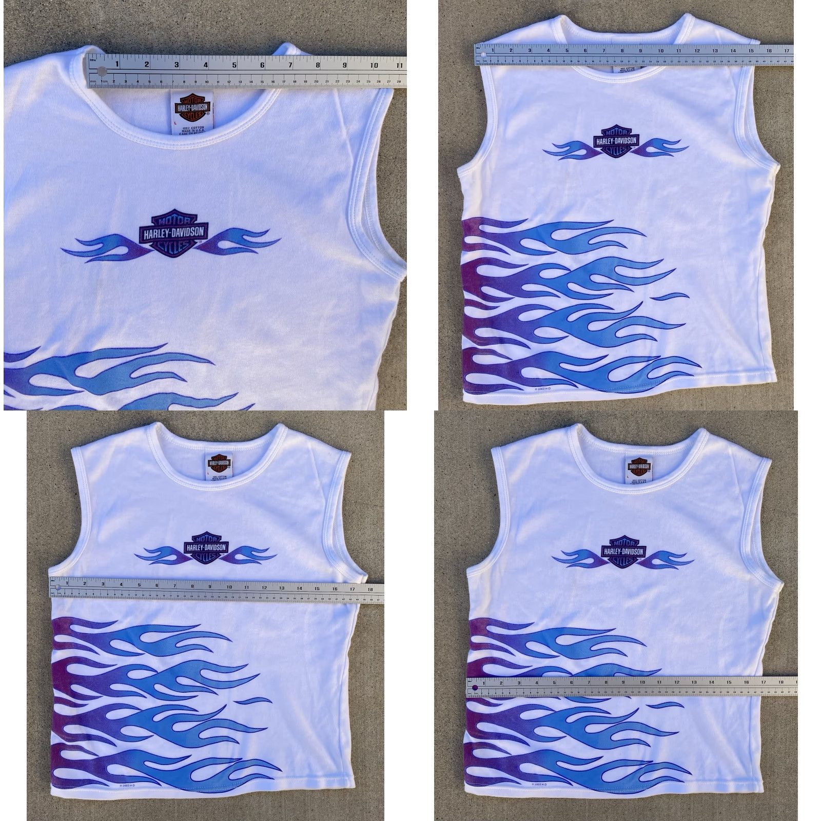Harley Davidson VINTAGE Harley-Davidson Cropped Tank Top Women L USA Flame 2002 Las Vegas Stratman L Size L / US 10 / IT 46 - 11 Thumbnail